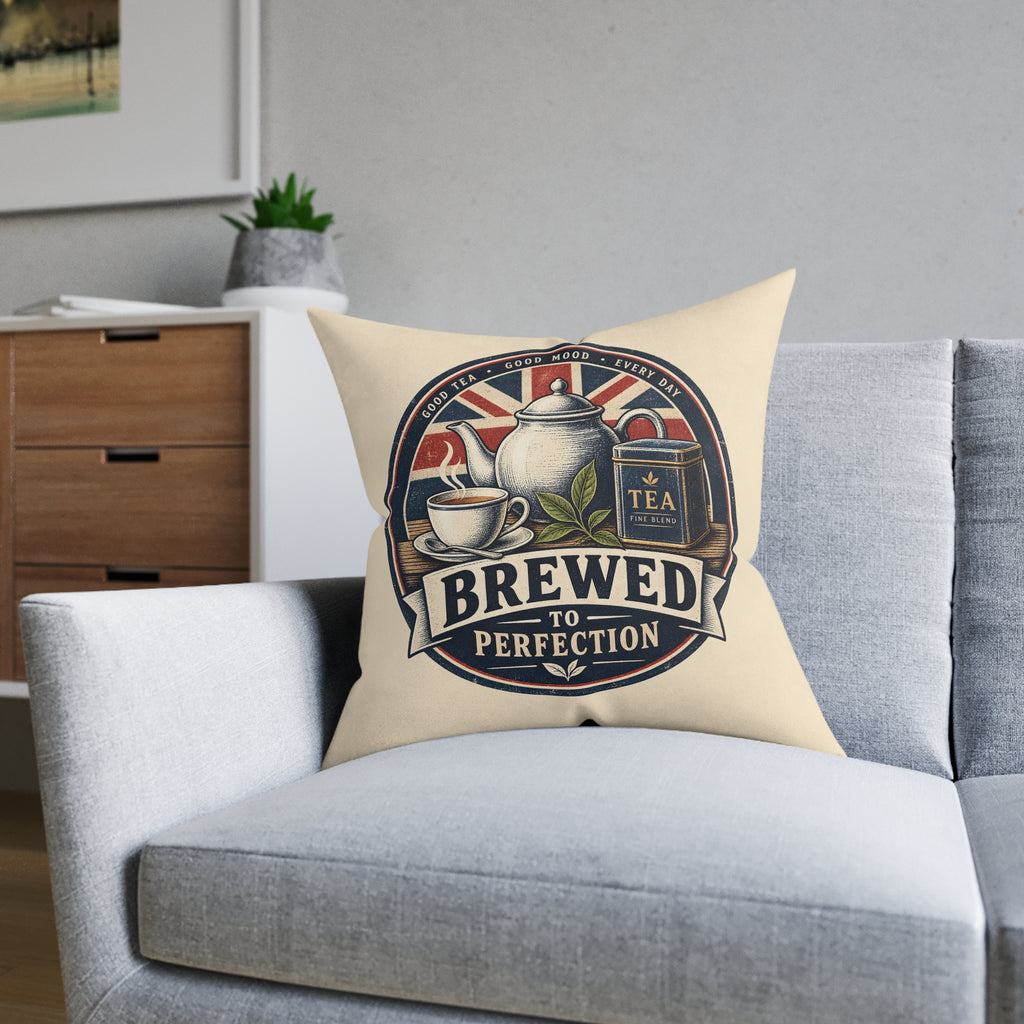 Square Cushion – Brewed to Perfection | Tea Cushion