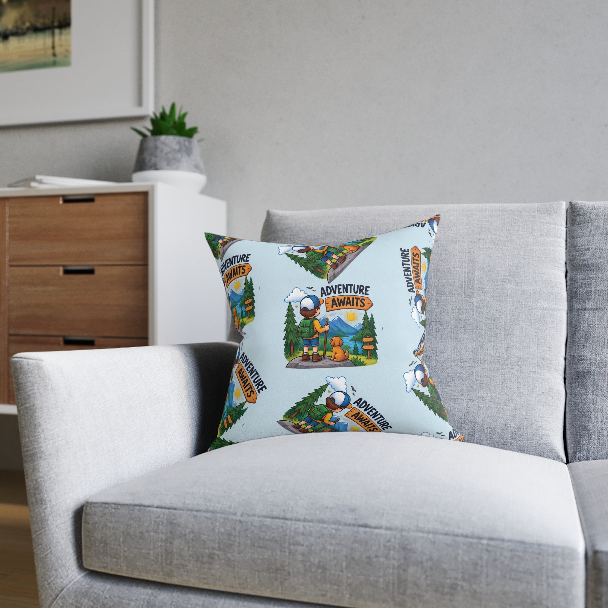 Square Cushion - Adventure Awaits
