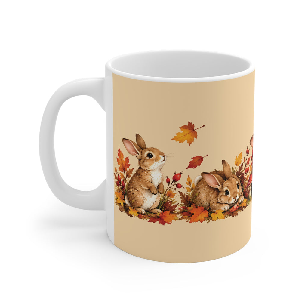 Ceramic Mug - Rabbit Autumn Fun