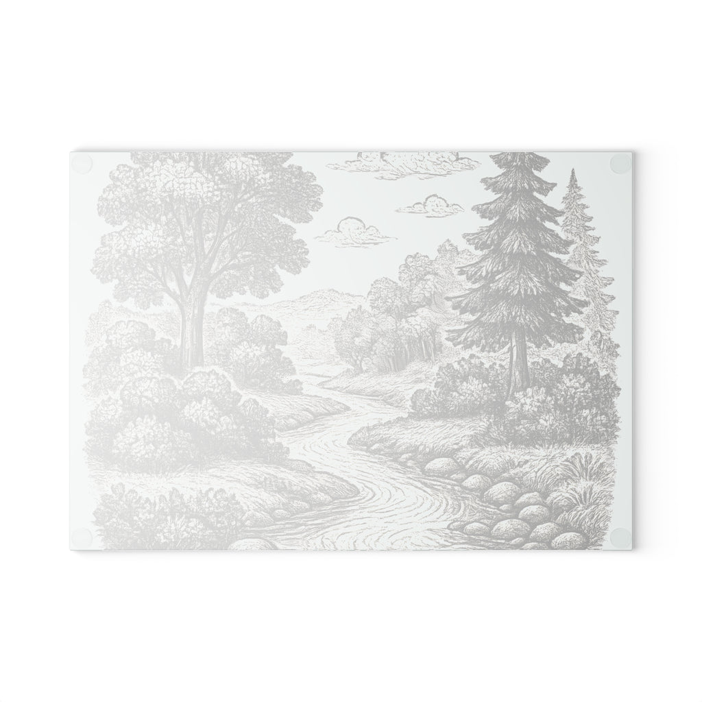 Glass Cutting Board - River Design