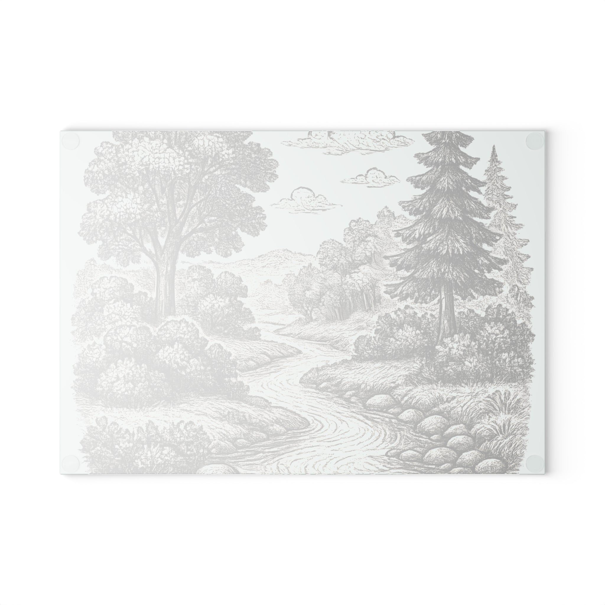 Glass Cutting Board - River Design