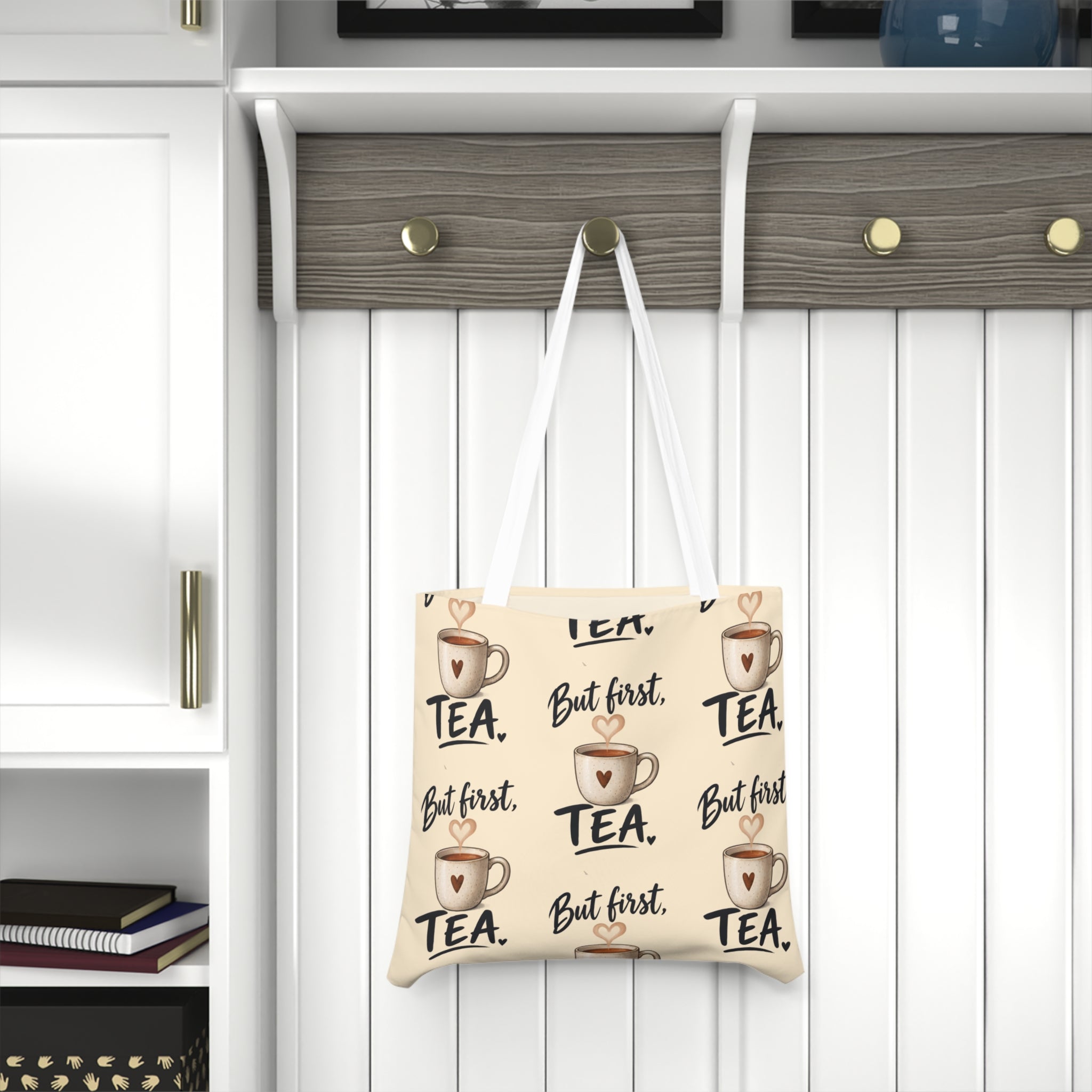 Large Beach Tote Bag – But First Tea