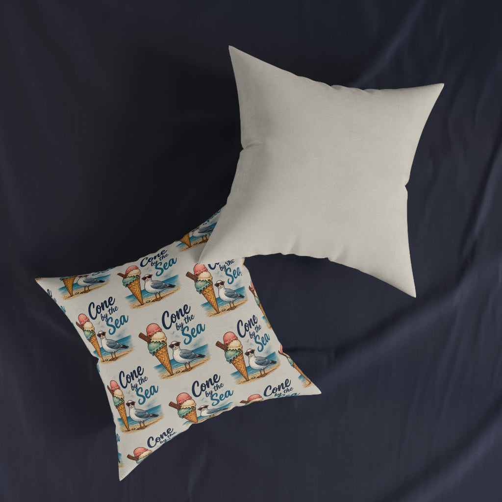 Square Cushion – Cone By The Sea | Coastal & Ice Cream Cushion