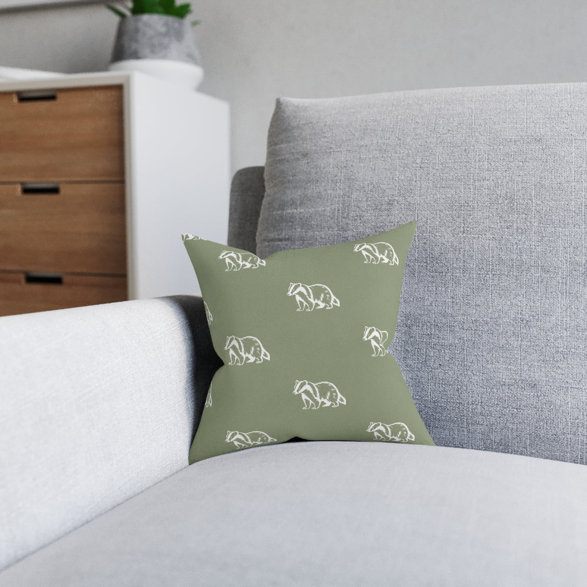 Square Cushion - Badger