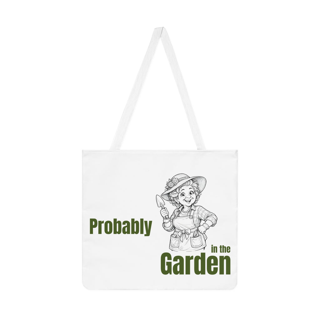 Large Garden Tote Bag – “Probably in the Garden” Shoulder Tote for Gardeners & Plant Lovers