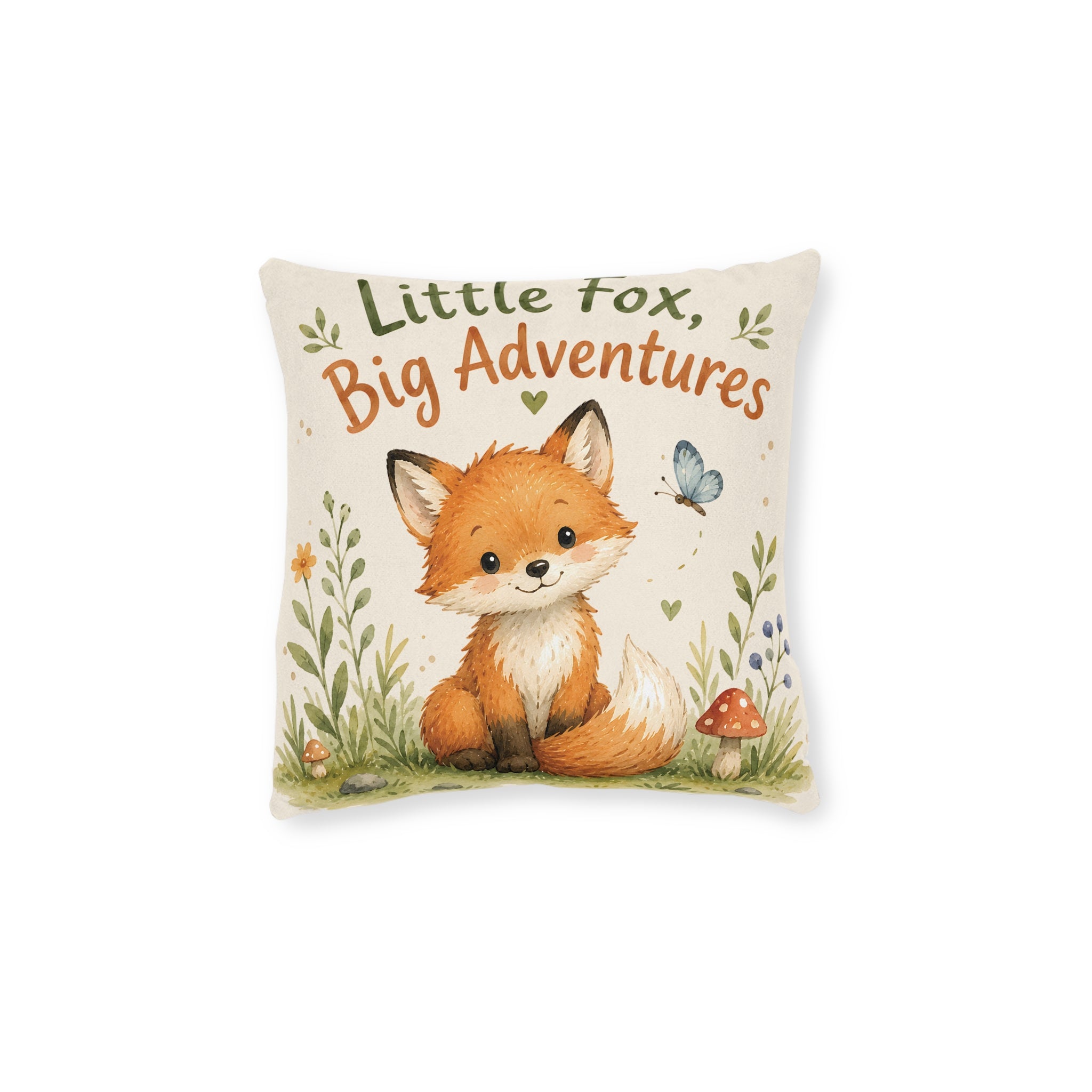 Square Cushion - Litte Fox, Big Adventures Nursery, Playroom, Themed Children Bedrooms