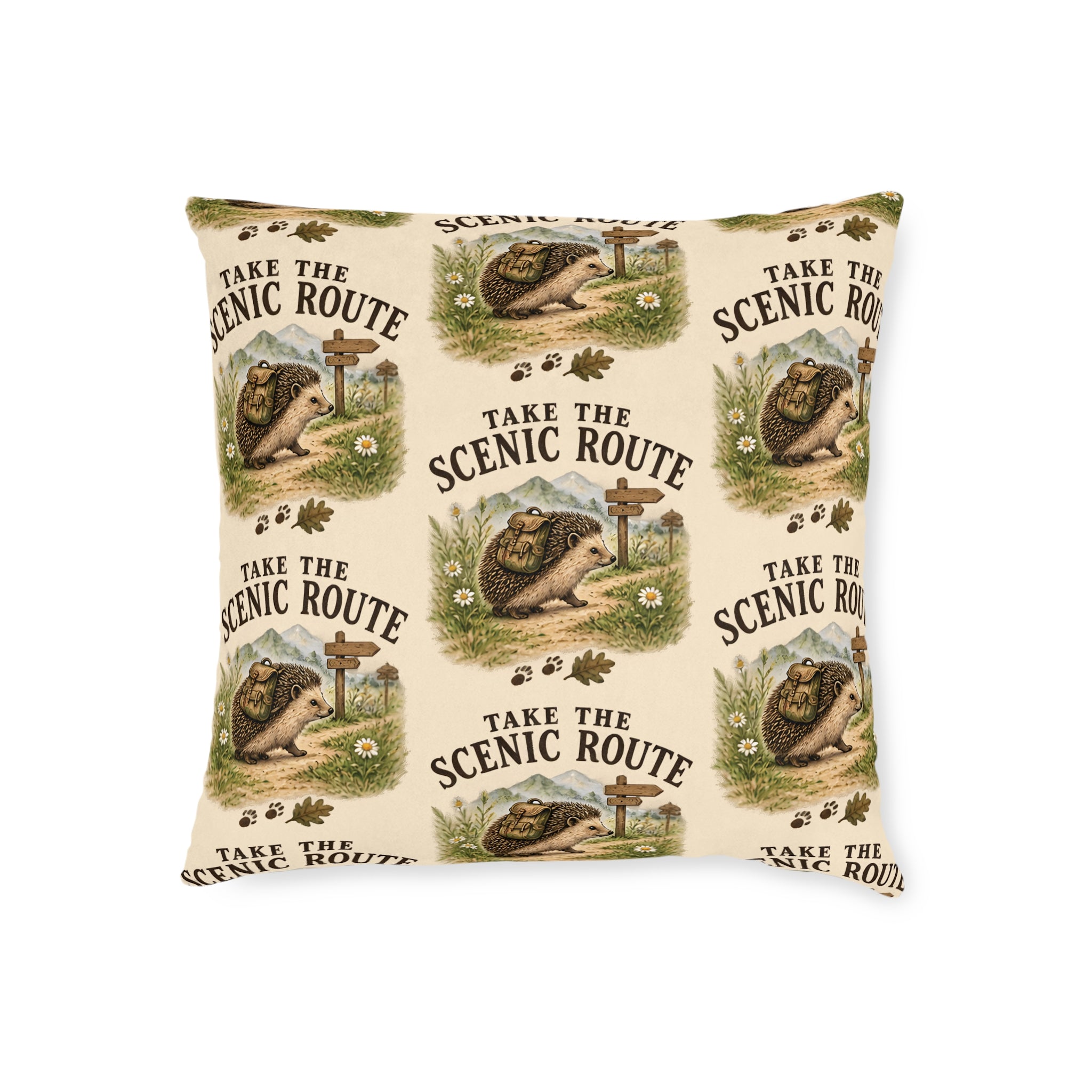 Square Cushion – Take the Scenic Route | Hiking & Outdoor Cushion