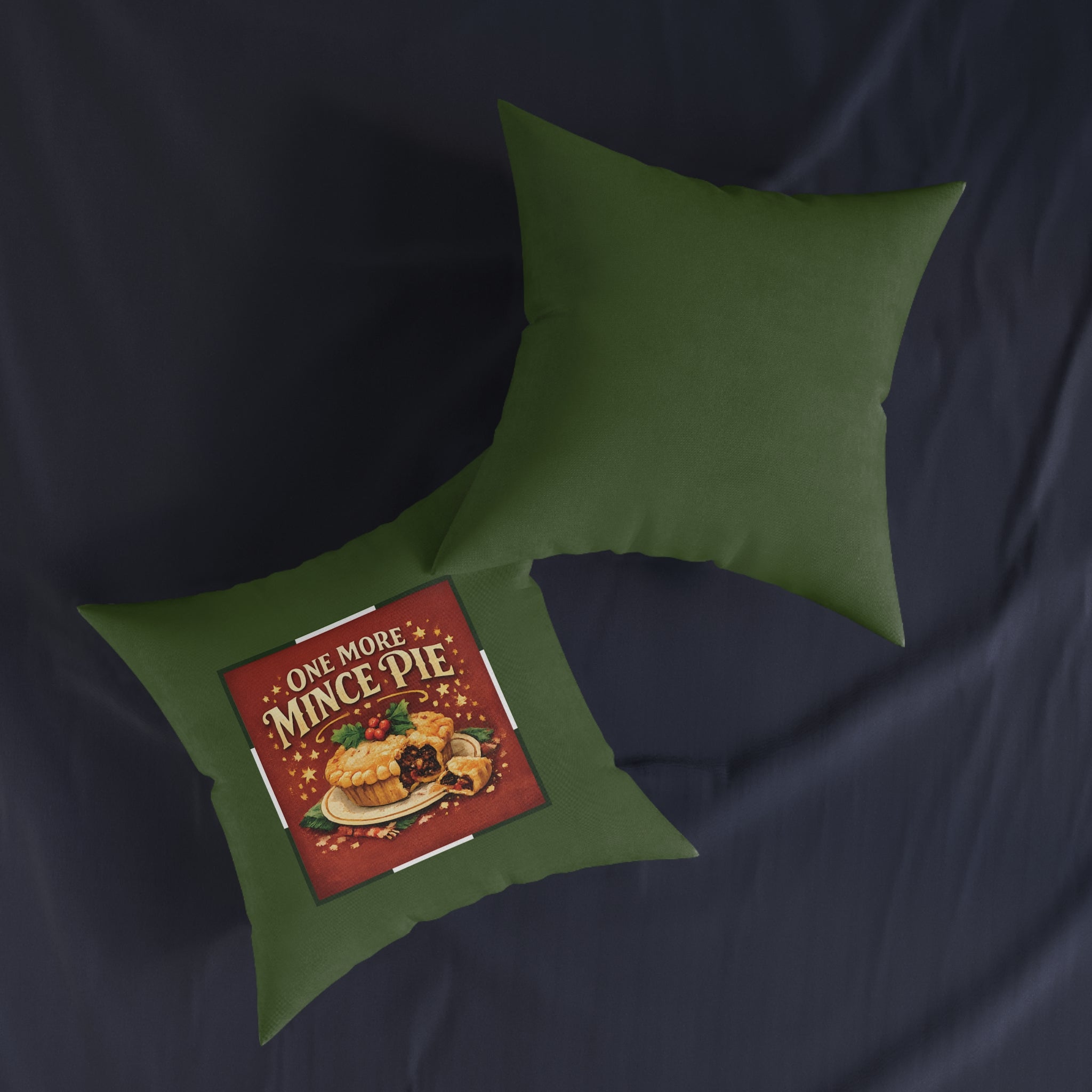 Christmas Square Cushion – One More Mince Pie | Funny Christmas Cushion