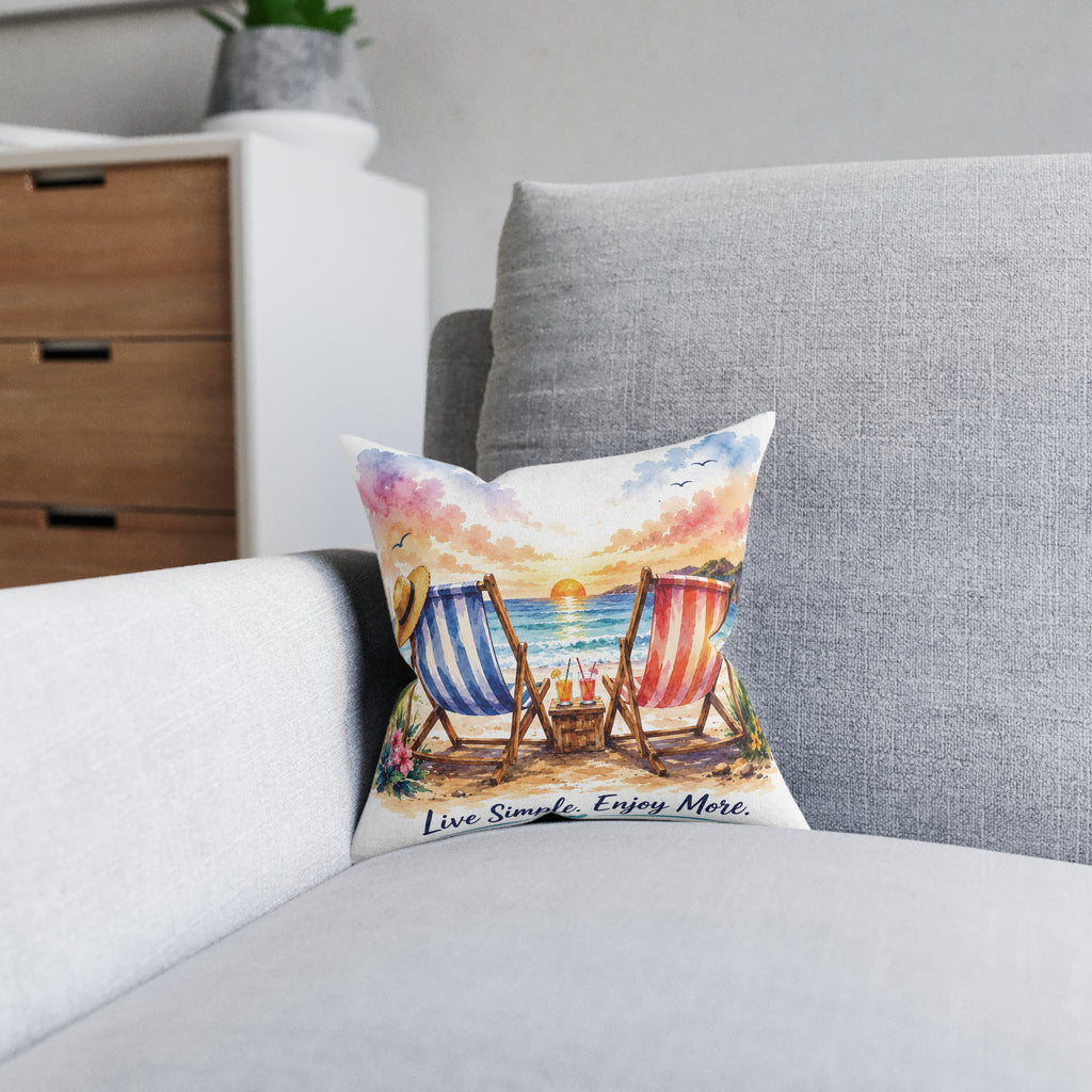 Square Cushion - Live Simple. Enjoy More.