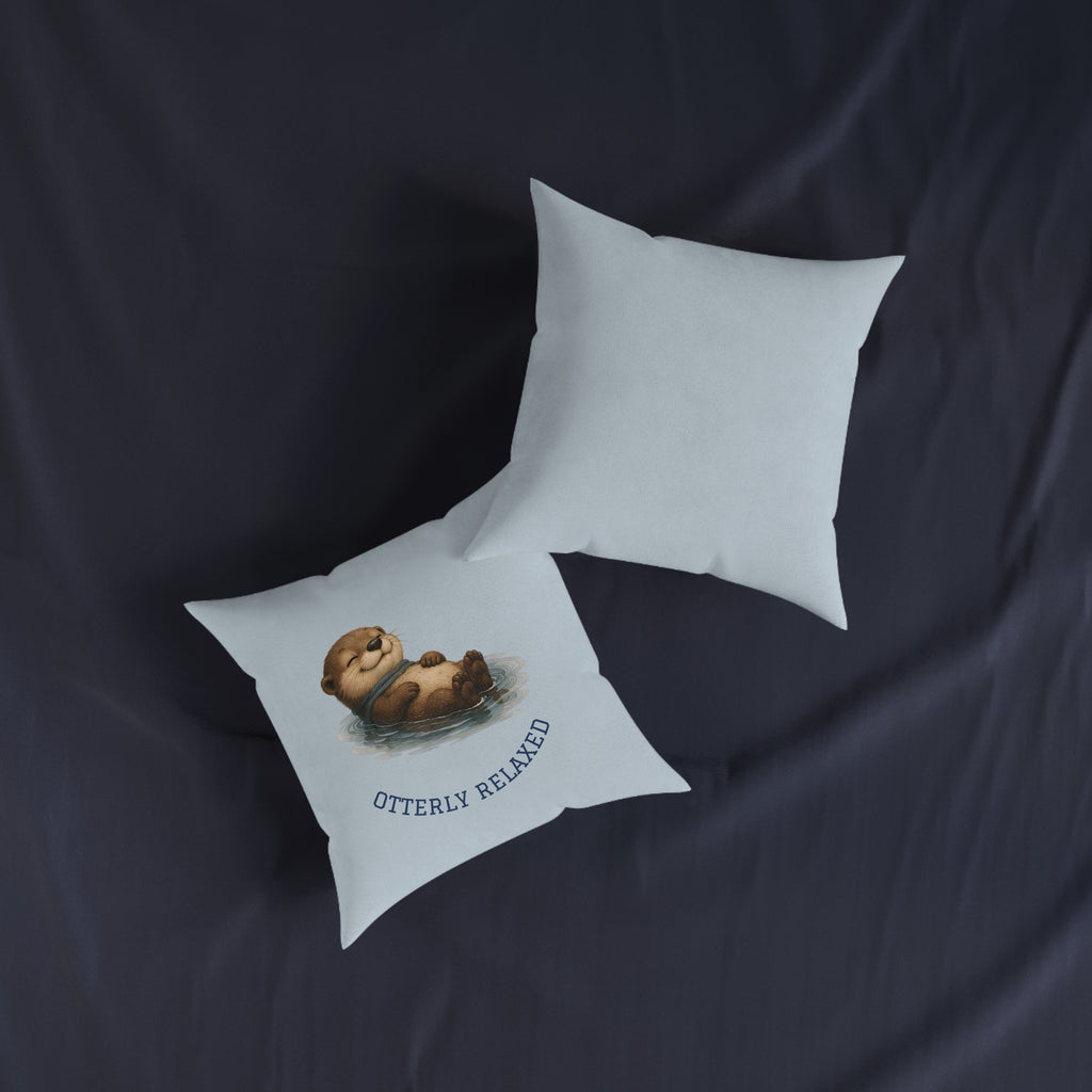 Square Cushion – Otterly Relaxed | Otter Lover Cushion