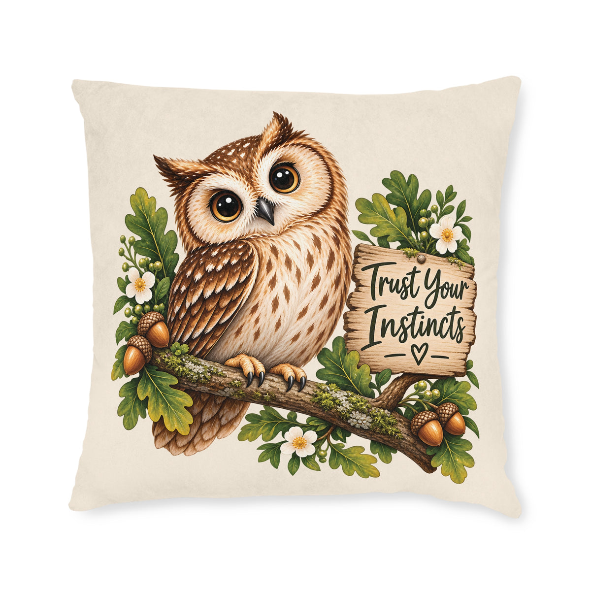 Square Cushion - Trust Your Instincts - Owl