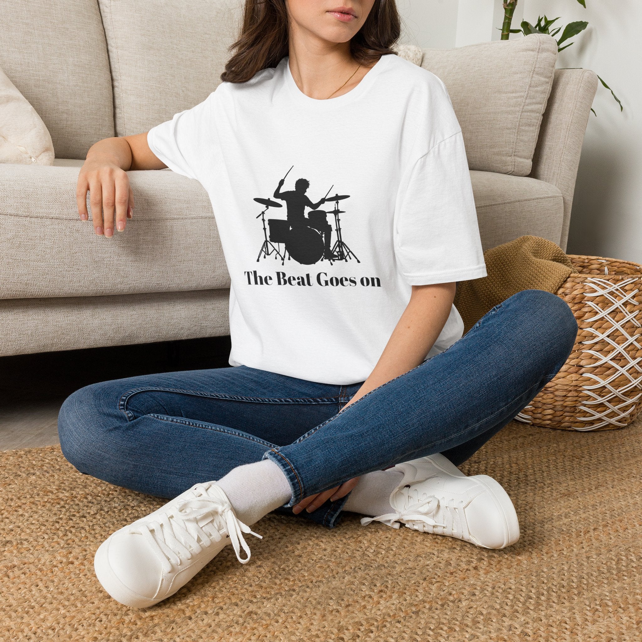 Unisex T-Shirt – The Beat Goes On | Drums Music Tee