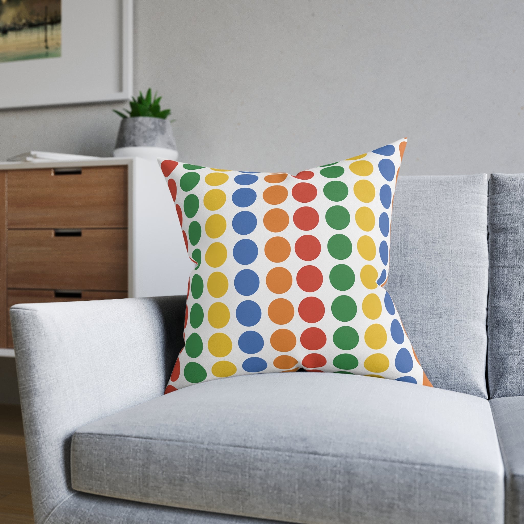 Square Cushion - Vibrant Circle Design