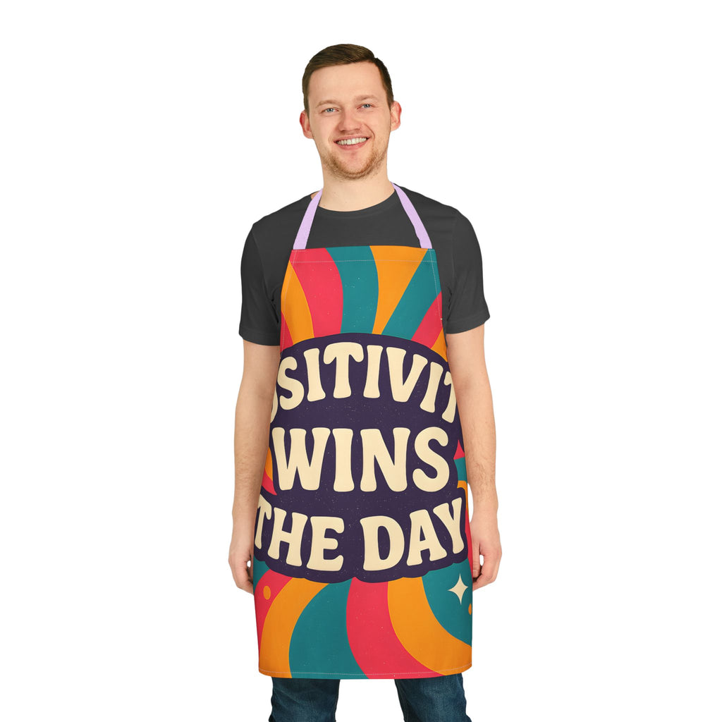 Kitchen Apron - Positivity Wins the Day Design