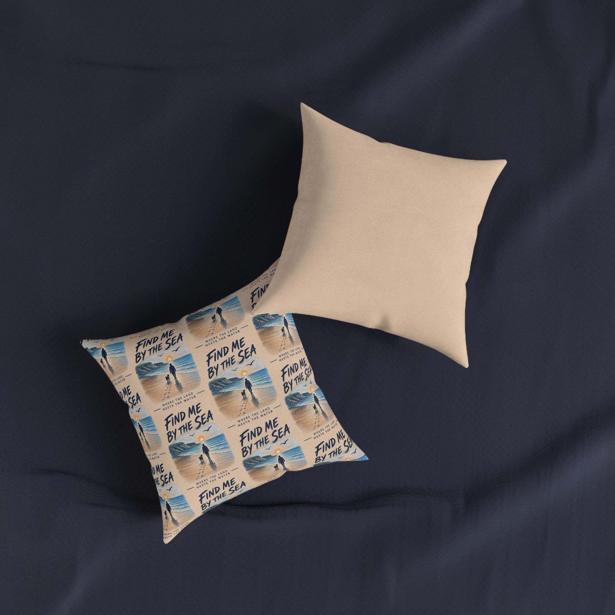 Square Cushion – Find Me by the Sea | Coastal & Seaside Cushion