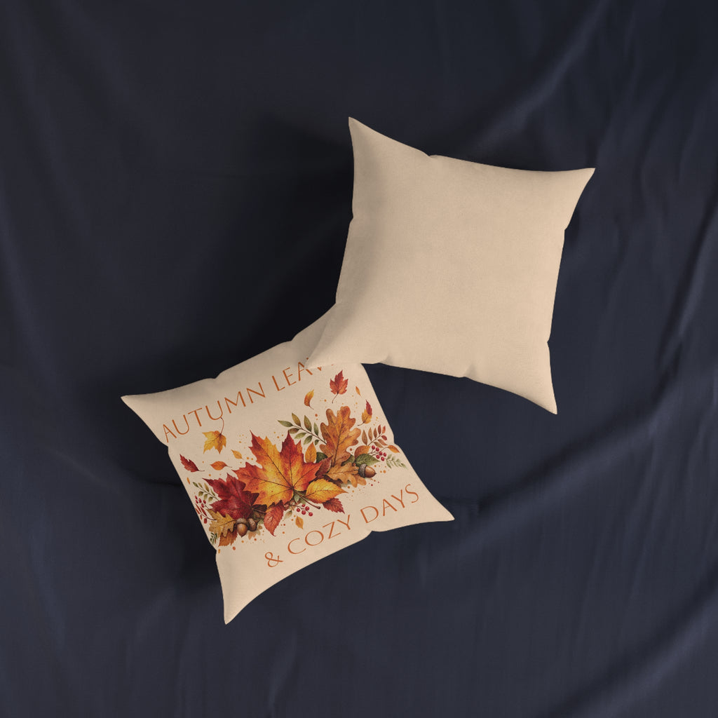 Square Cushion - Autumn Leaves & Cozy Days