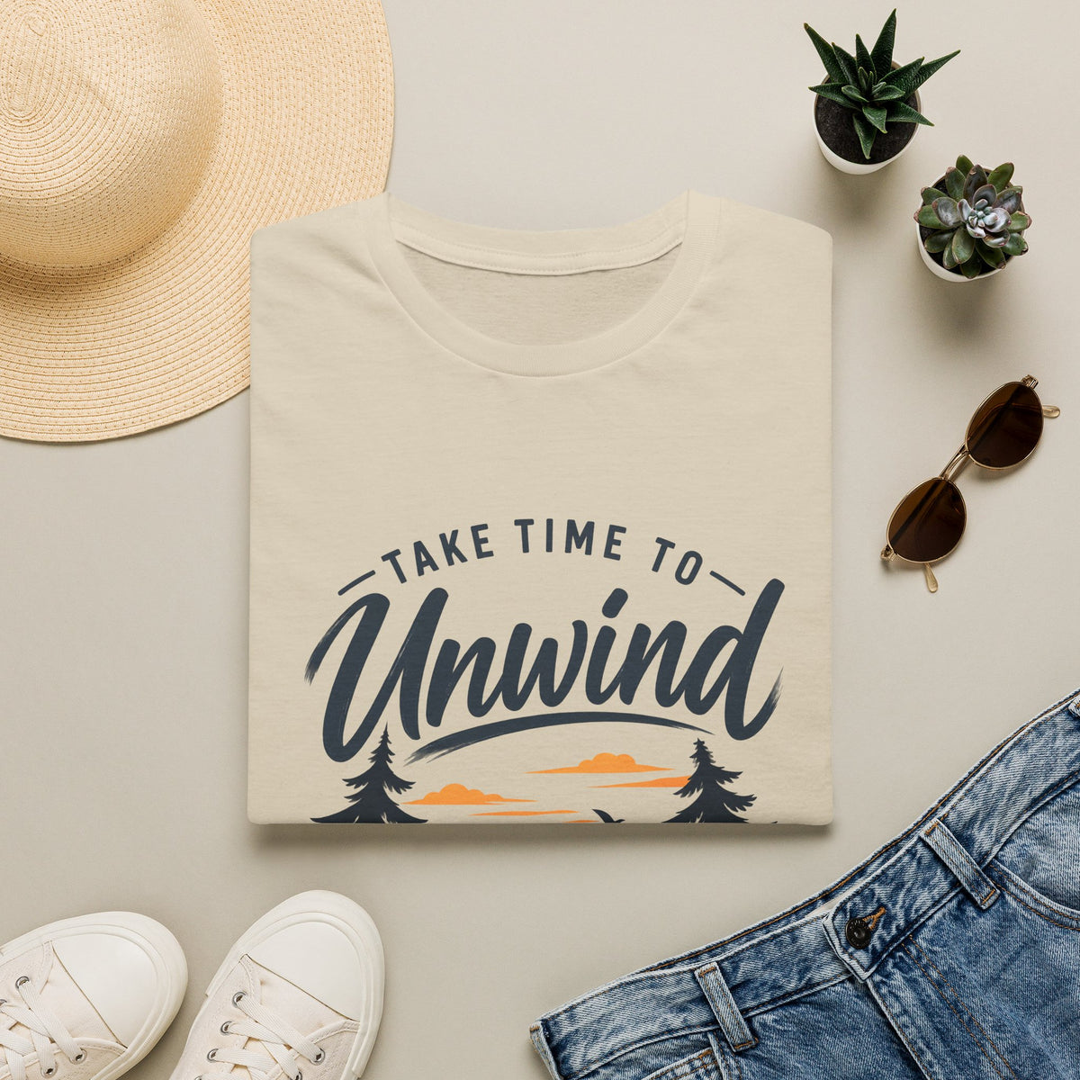 Men's T-Shirt – Take Time To Unwind | Relaxed Lifestyle T-Shirt