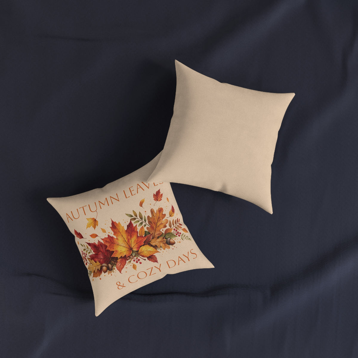 Square Cushion - Autumn Leaves & Cozy Days