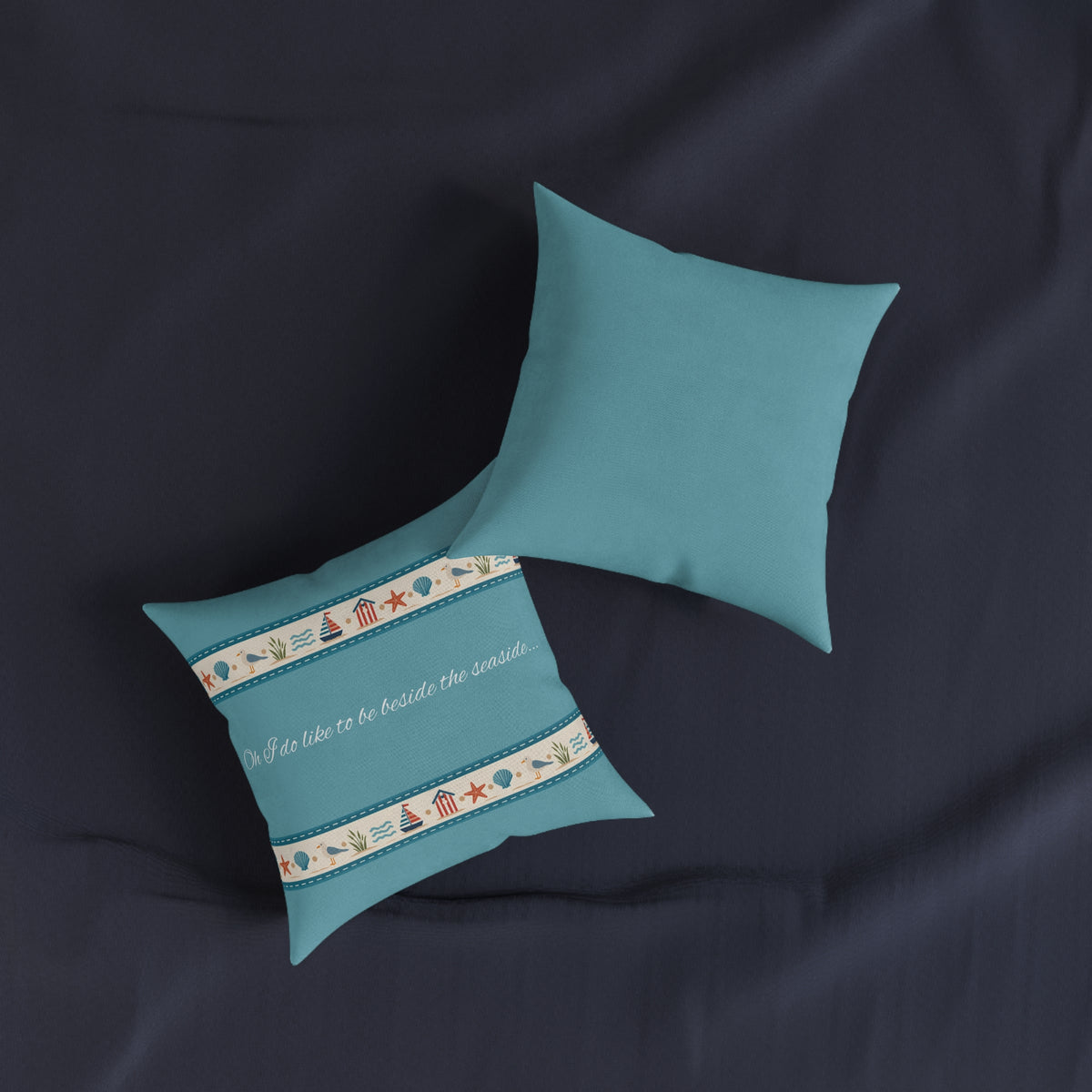 Square Cushion - I do like to be beside the seaside...