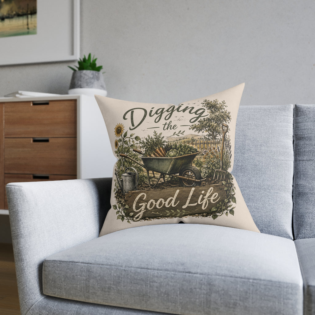 Square Cushion - Digging the Good Life