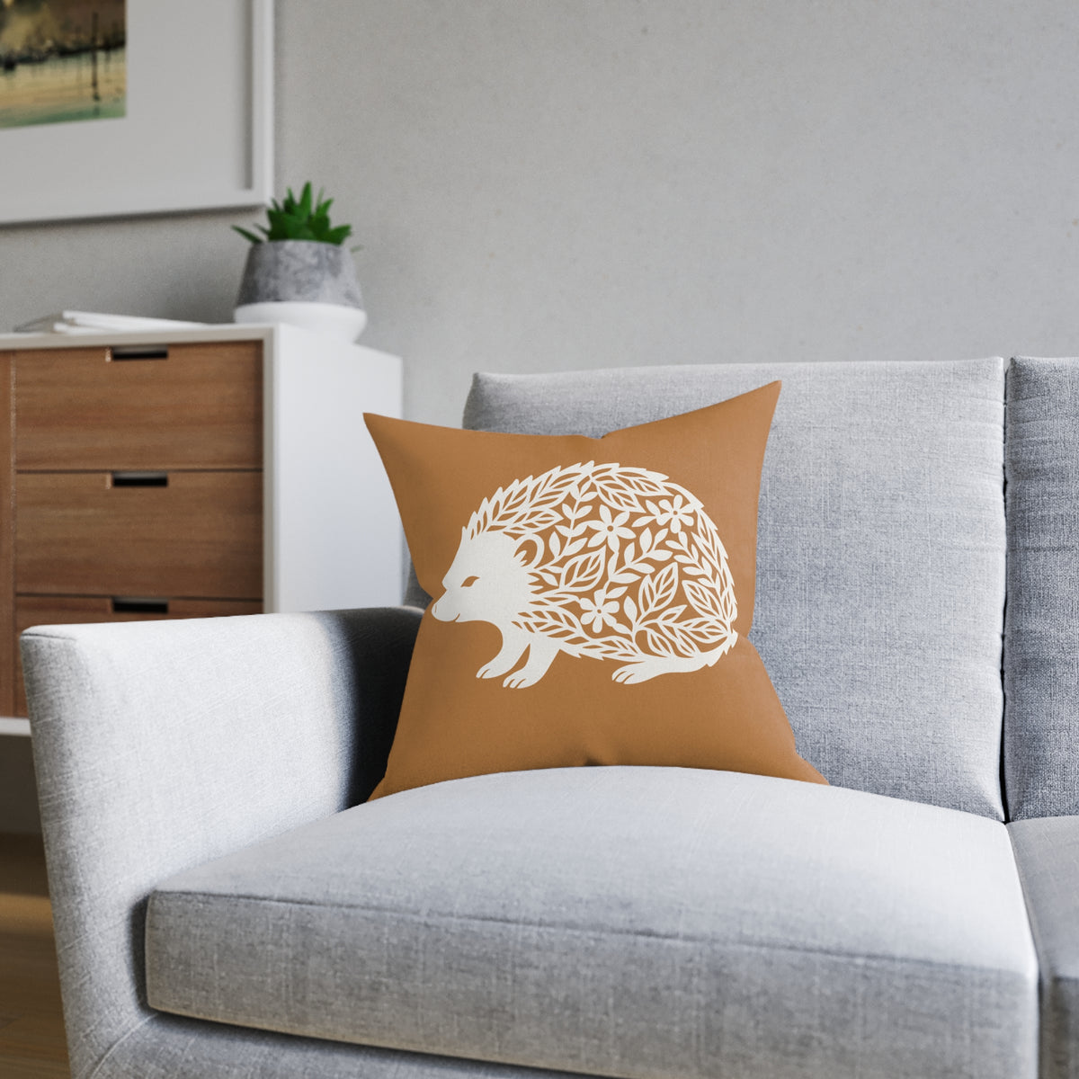 Square Cushion - Hedgehog - Nature Design