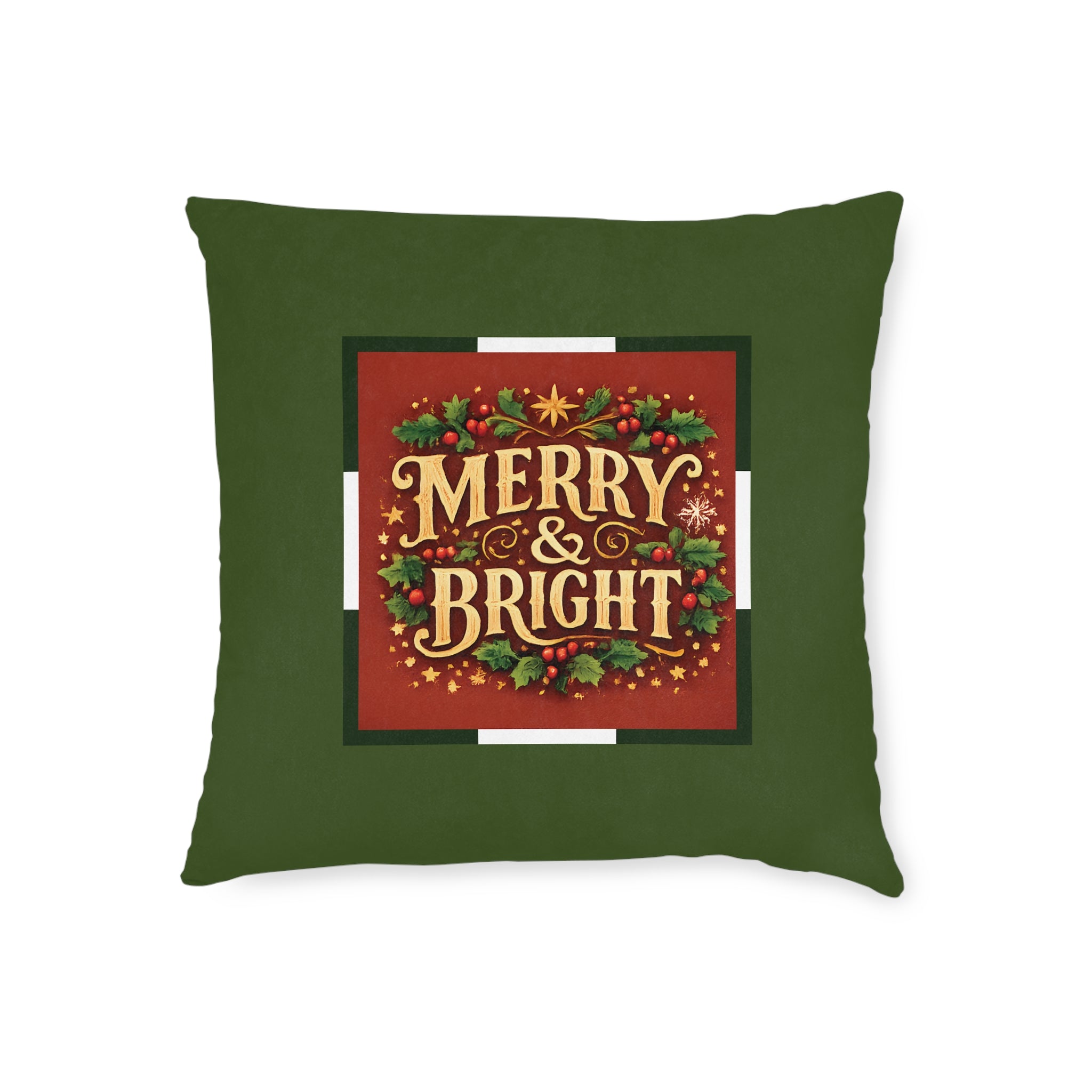 Christmas Square Cushion – Merry & Bright | Festive Christmas Cushion