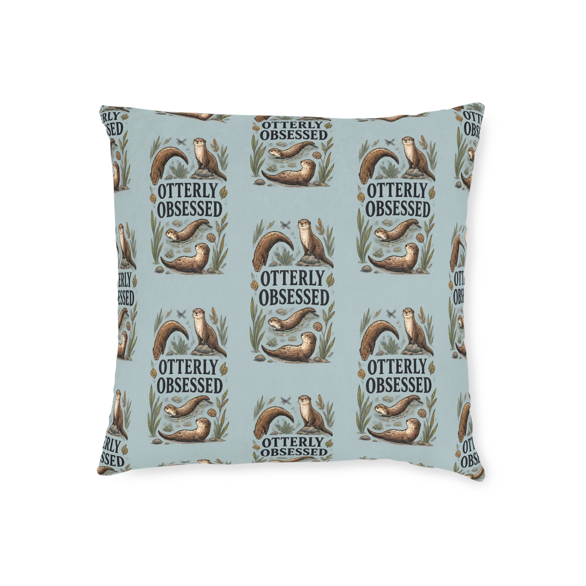 Square Cushion – Otterly Obsessed | Otter Lover Cushion
