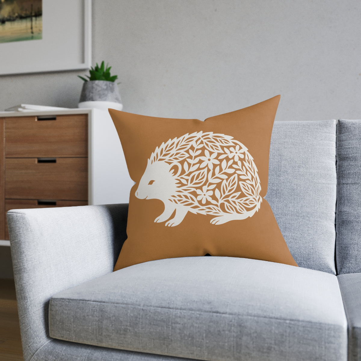 Square Cushion - Hedgehog - Nature Design