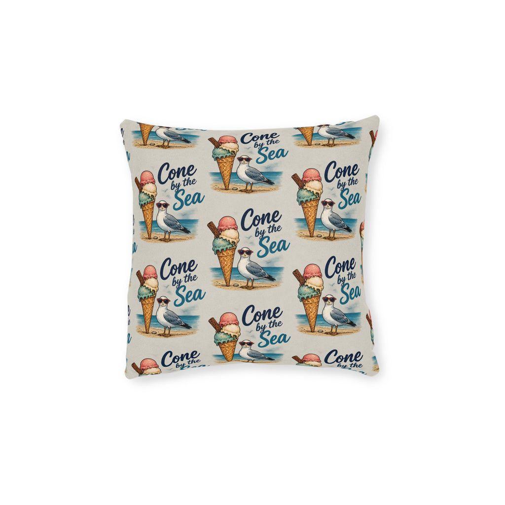 Square Cushion – Cone By The Sea | Coastal & Ice Cream Cushion