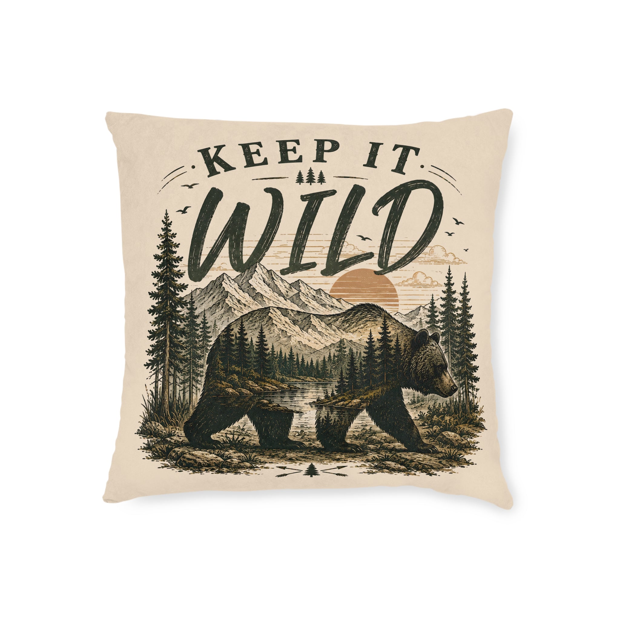 Square Cushion - Keep It Wild Bear