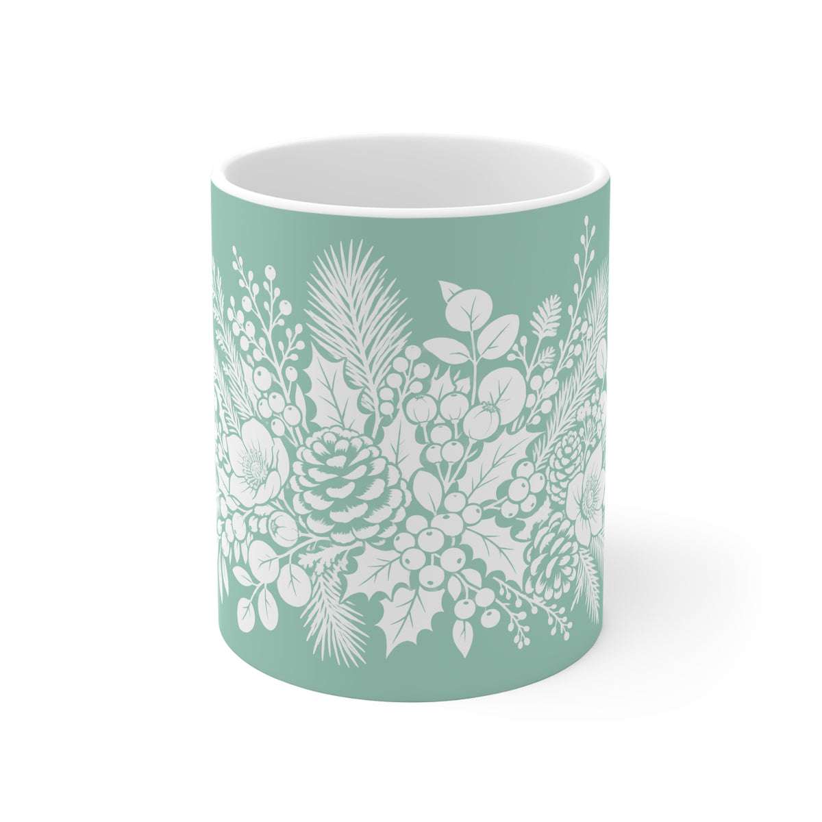 Ceramic Mug - Winter Mug - Light Teal