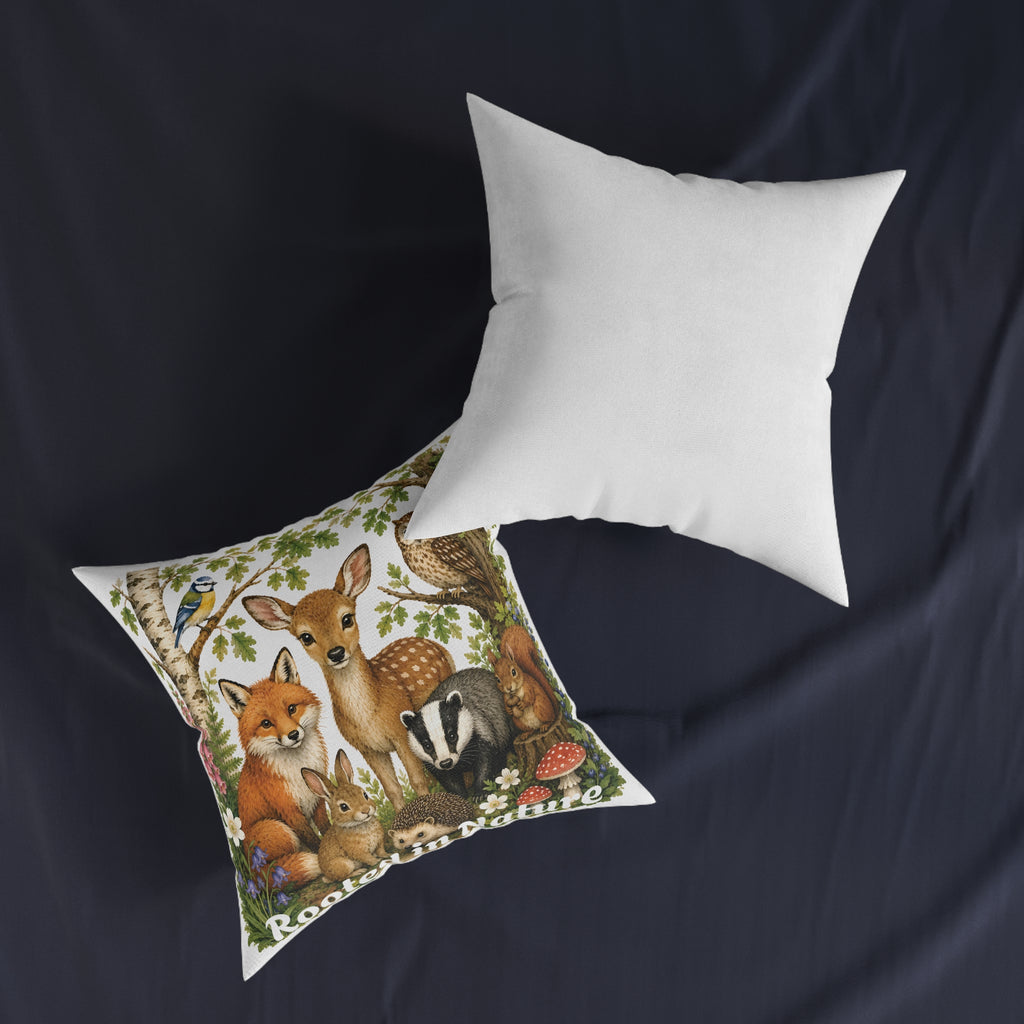 Square Cushion – Rooted in Nature | Woodland Wildlife Cushion