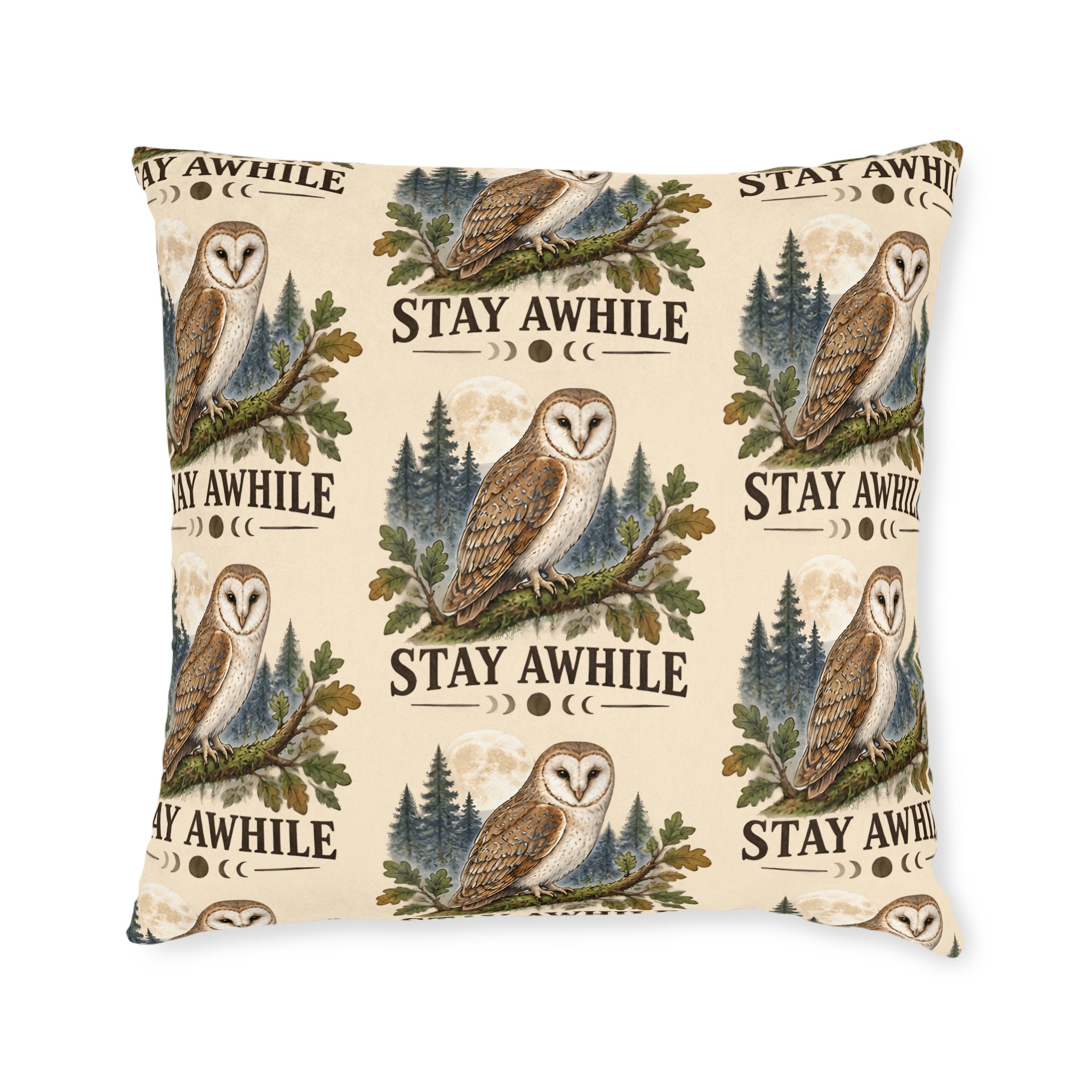 Square Cushion – Stay Awhile | Cosy Home & Welcome Cushion
