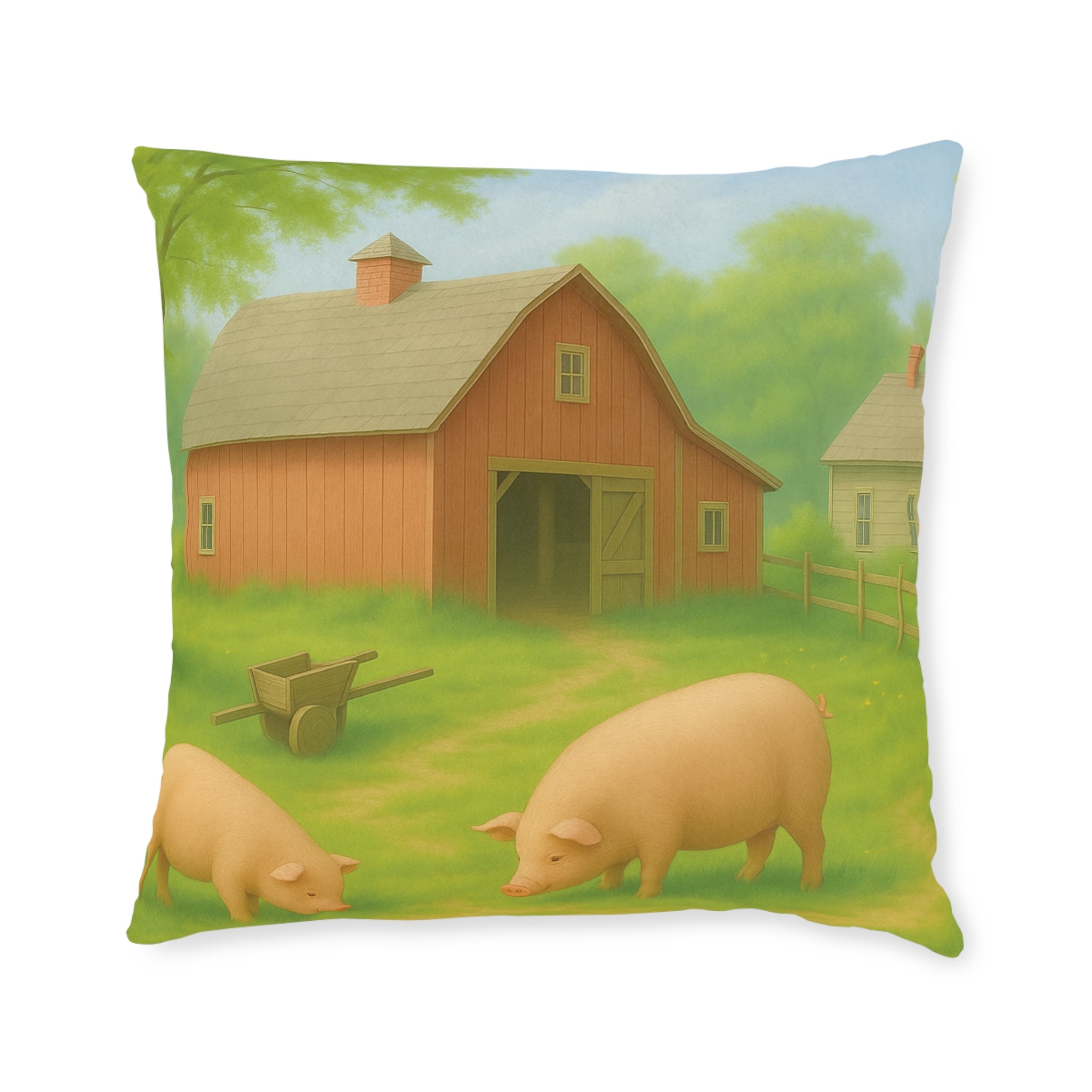 Square Cushion - Rustic Farm Design