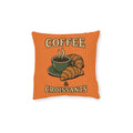 Square Cushion - Coffee & Croissants Decor