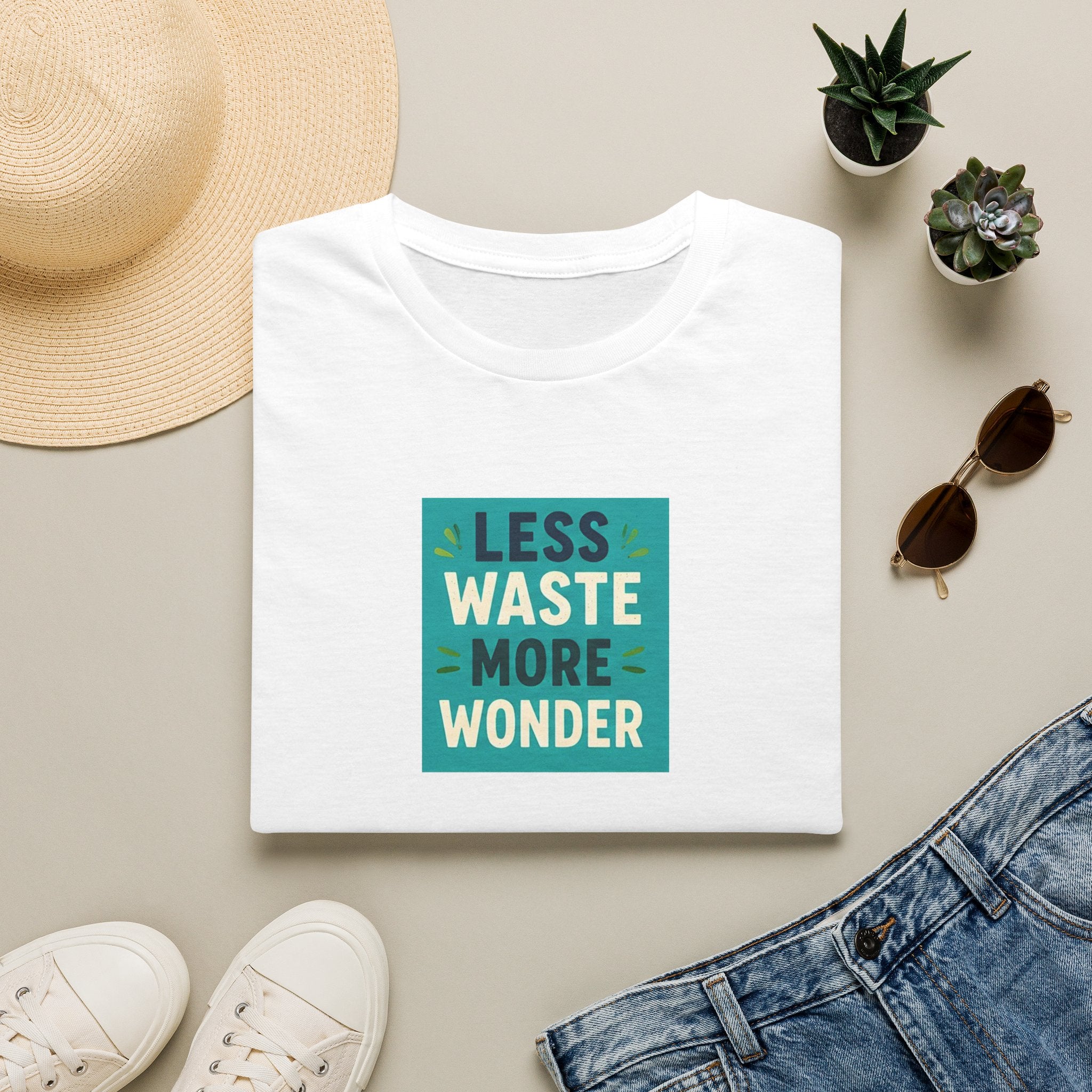 Unisex T-Shirt – Less Waste More Wonder | Sustainable Nature Tee