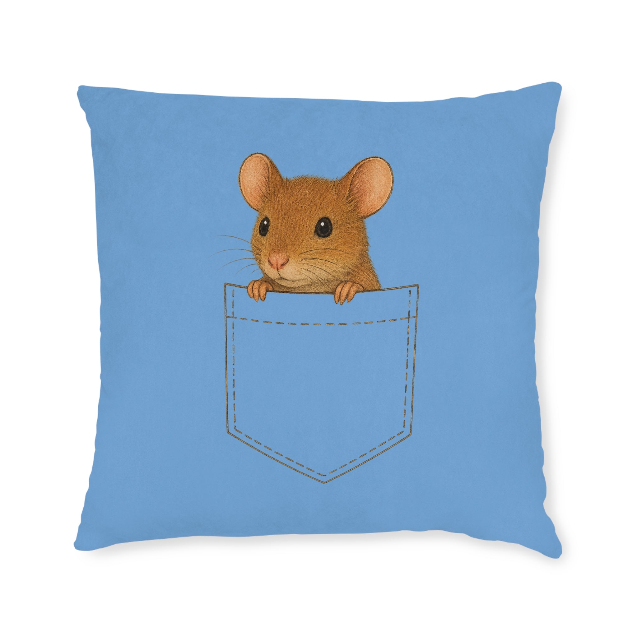 Square Cushion - Mouse in a Pocket Design