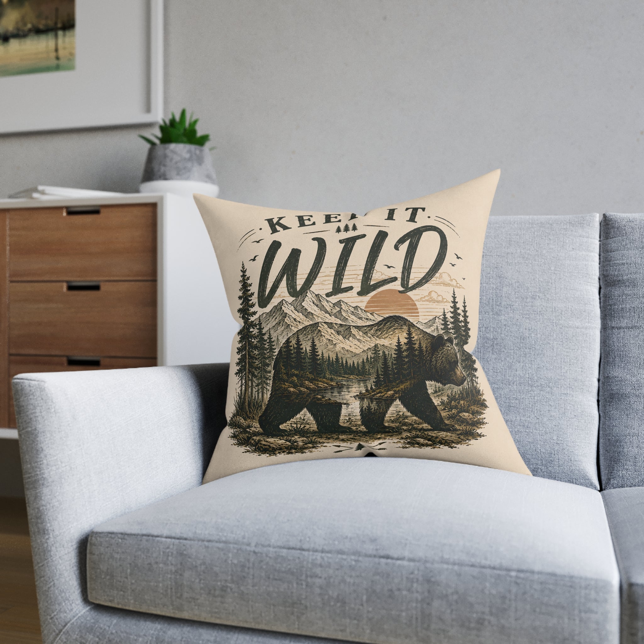 Square Cushion - Keep It Wild Bear