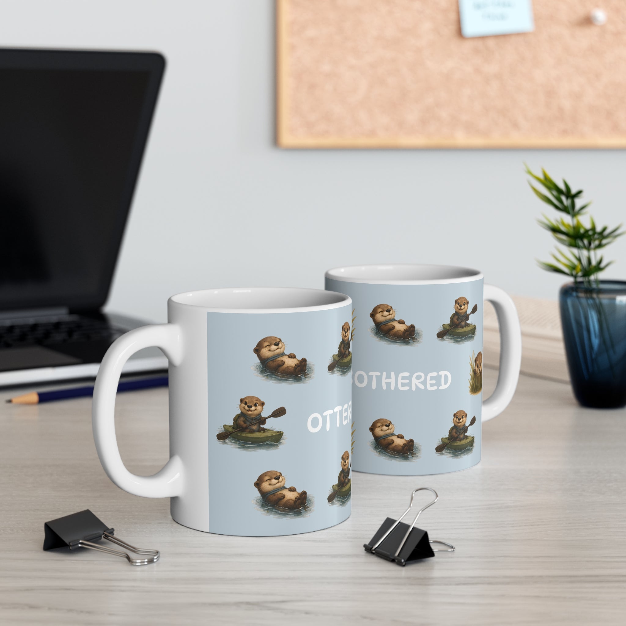 Ceramic Mug – Otterly Unbothered | Funny Otter Mug | Blue Wildlife Gift