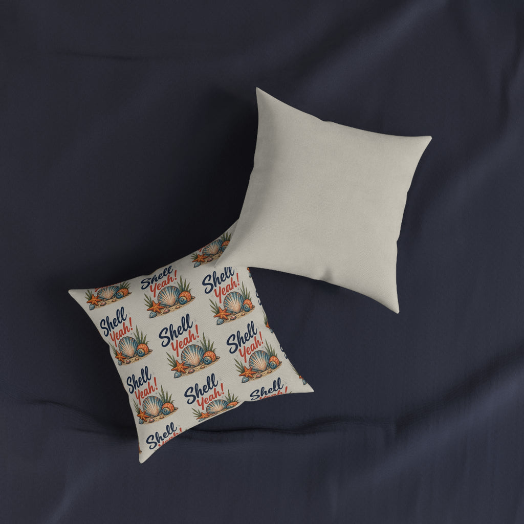 Square Cushion – Shell Yeah! | Coastal & Seaside Cushion