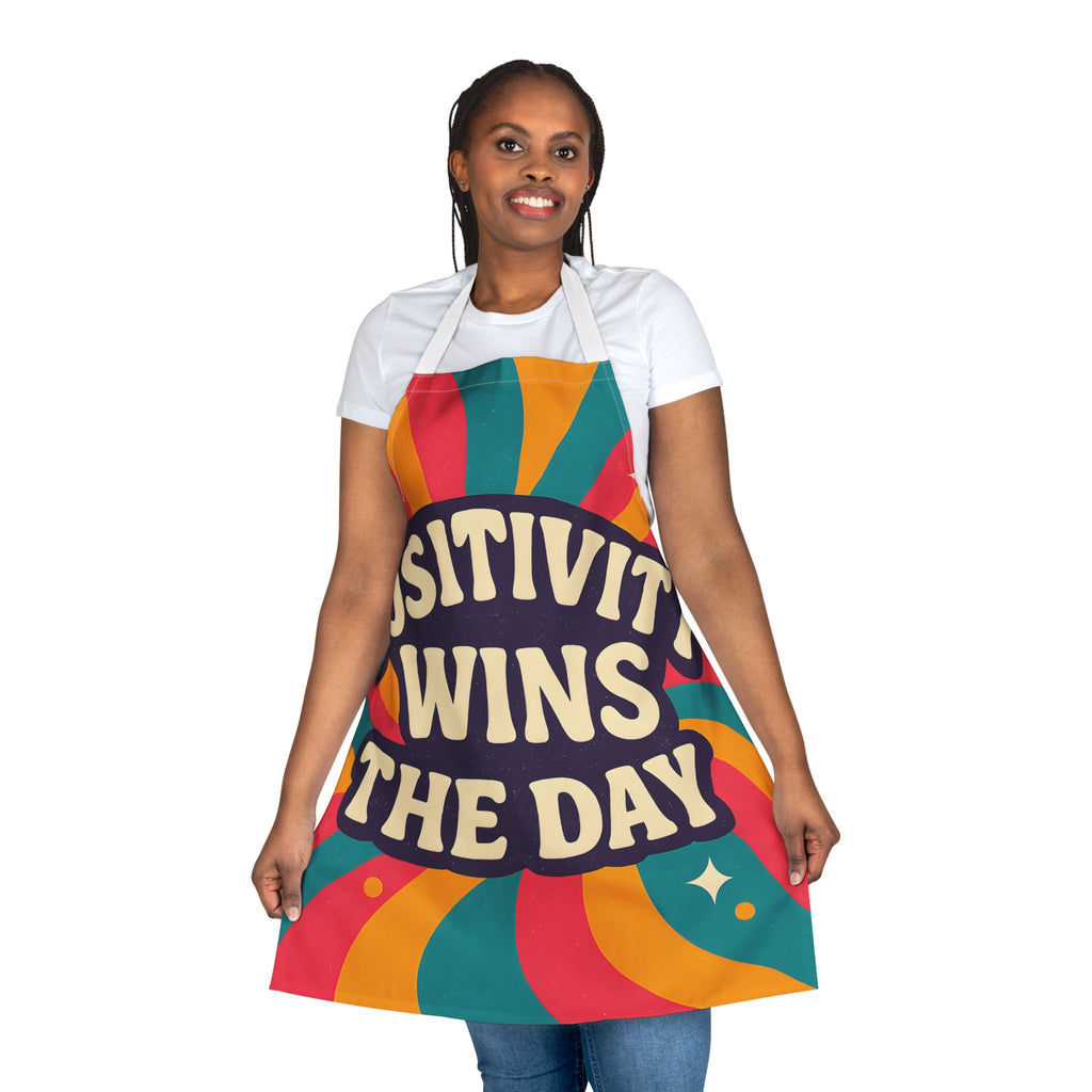 Kitchen Apron - Positivity Wins the Day Design