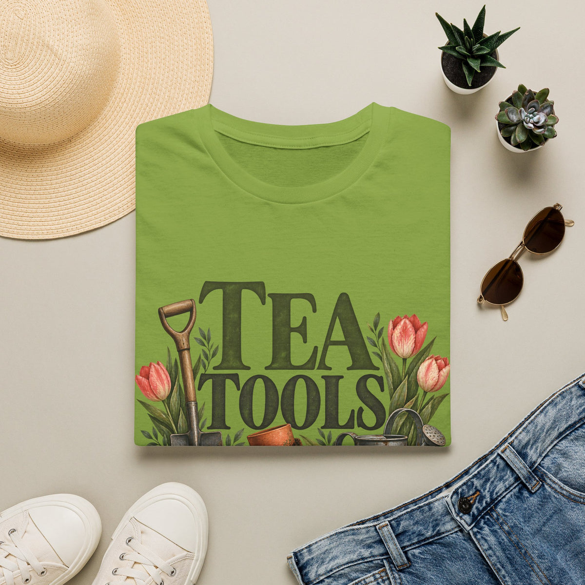 Unisex T-Shirt - Tea, Tools & Tulips