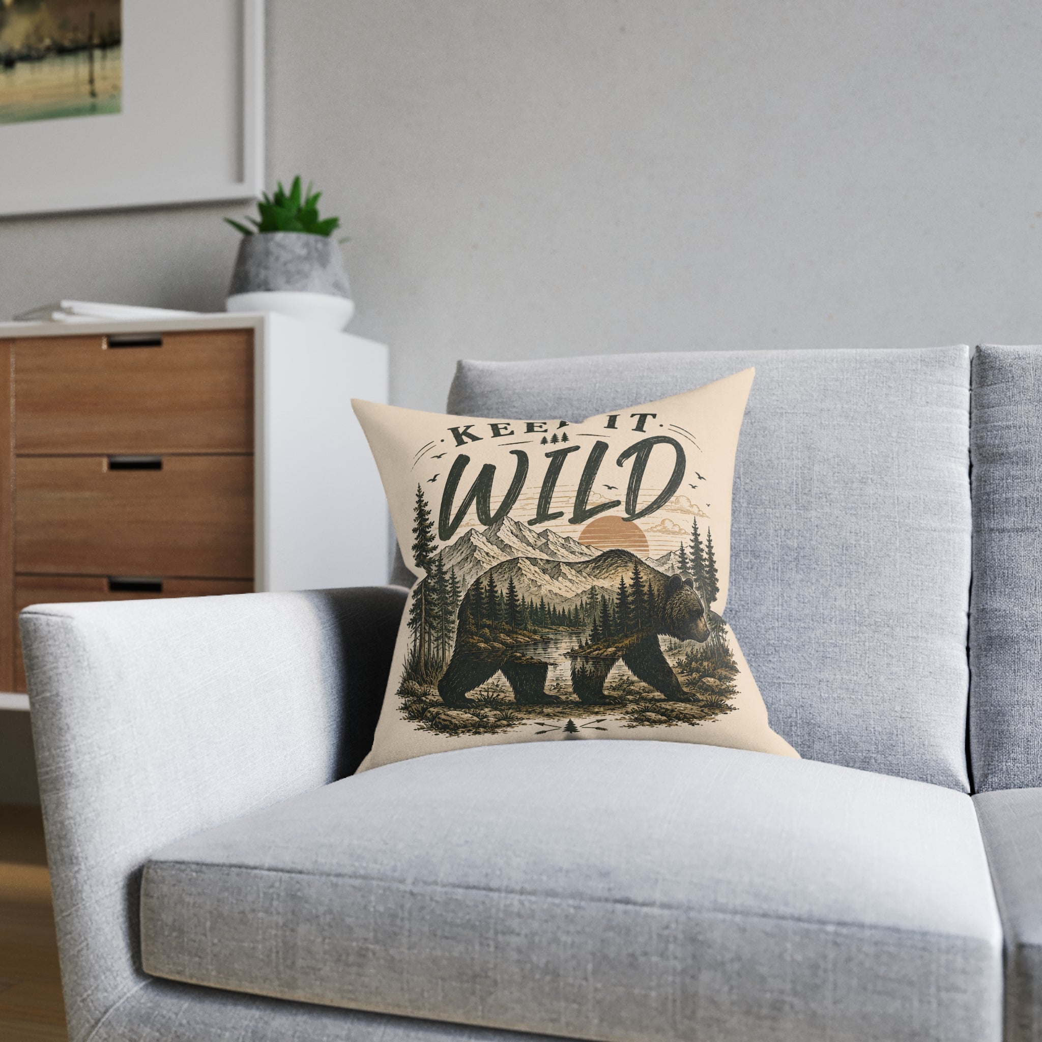 Square Cushion - Keep It Wild Bear