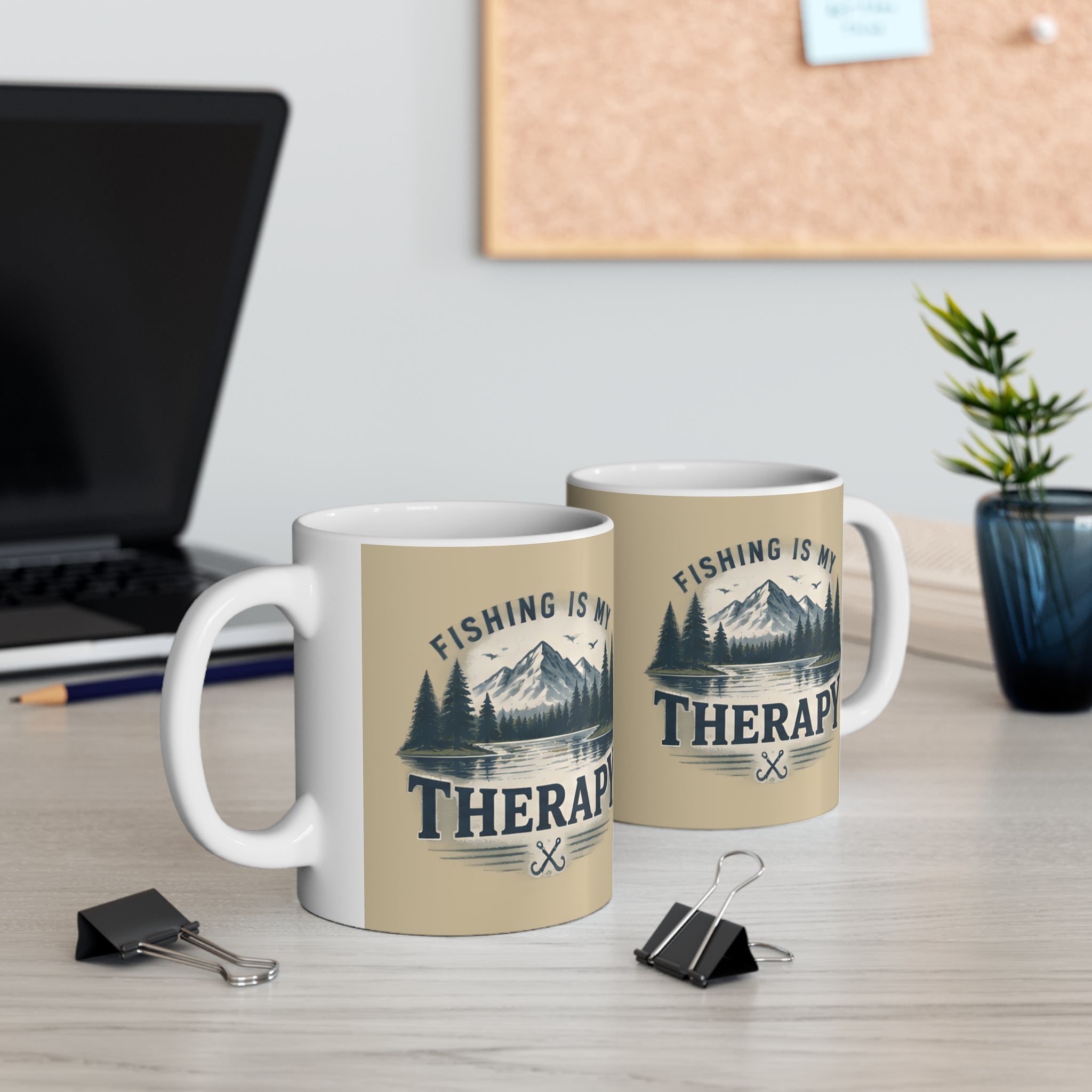 Ceramic Mug – Fishing Is My Therapy | Fishing Lover Mug