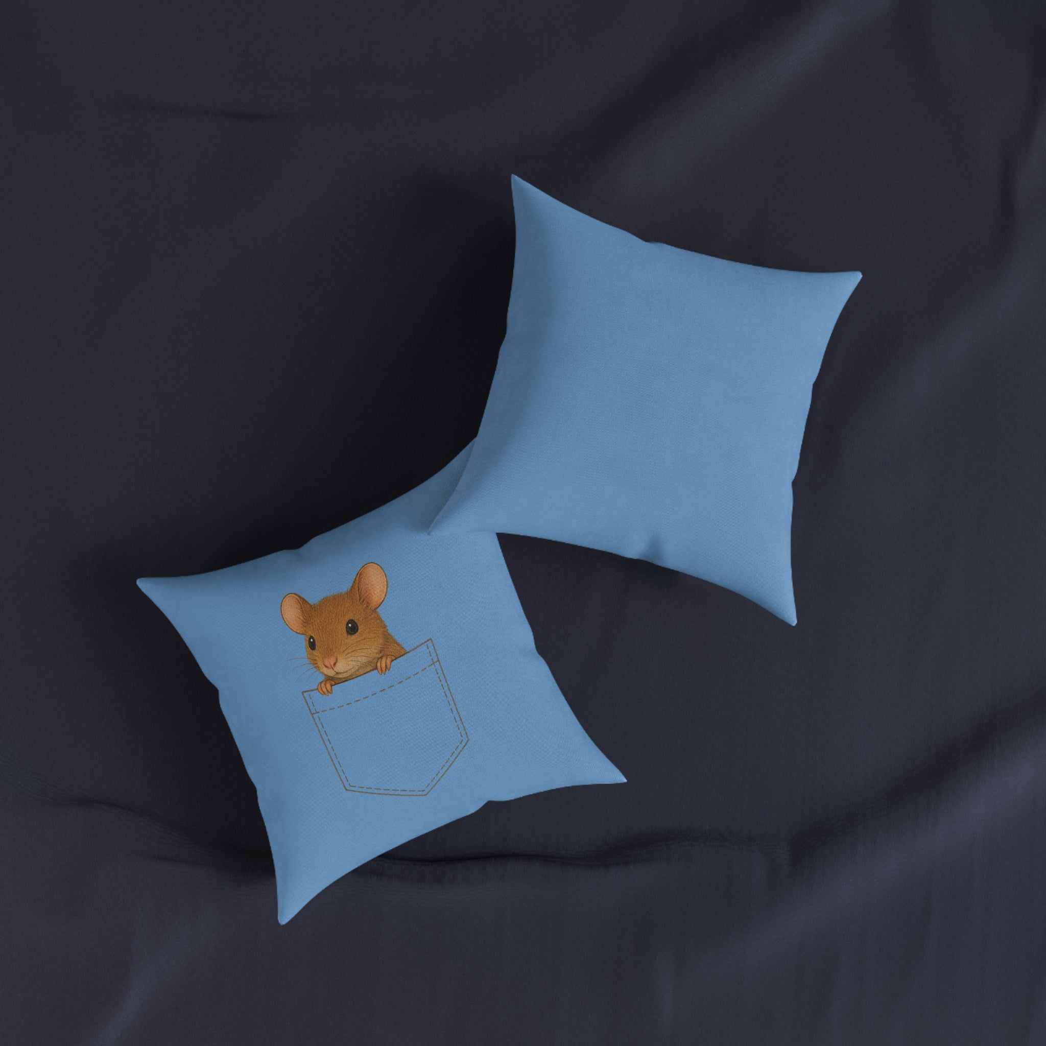 Square Cushion - Mouse in a Pocket Design