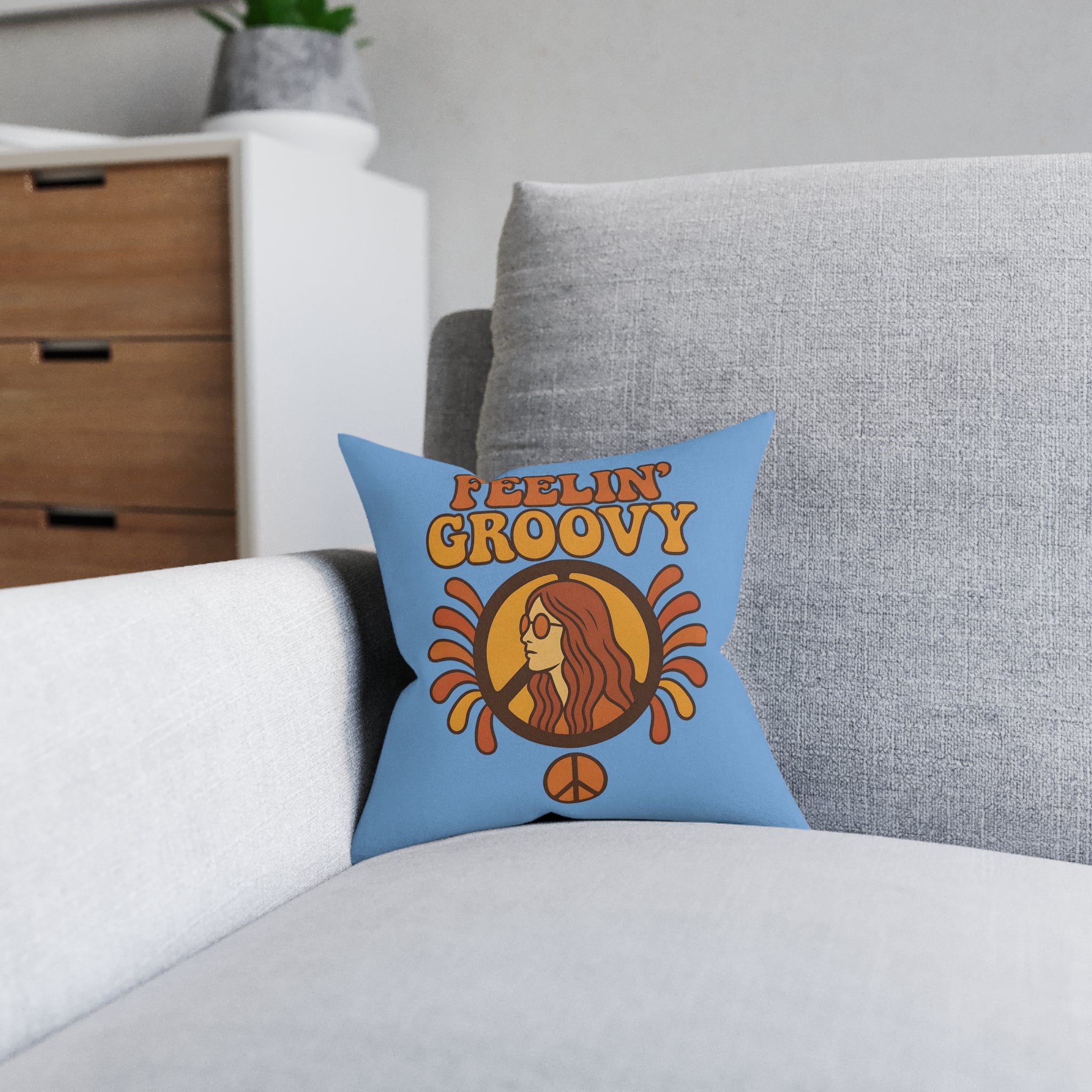 Square Cushion - Feelin' Groovy Design