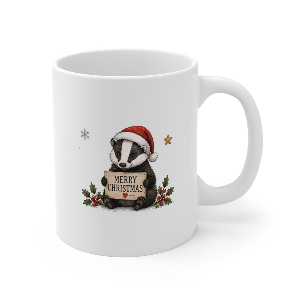 Ceramic Mug - Christmas Woodland Badger
