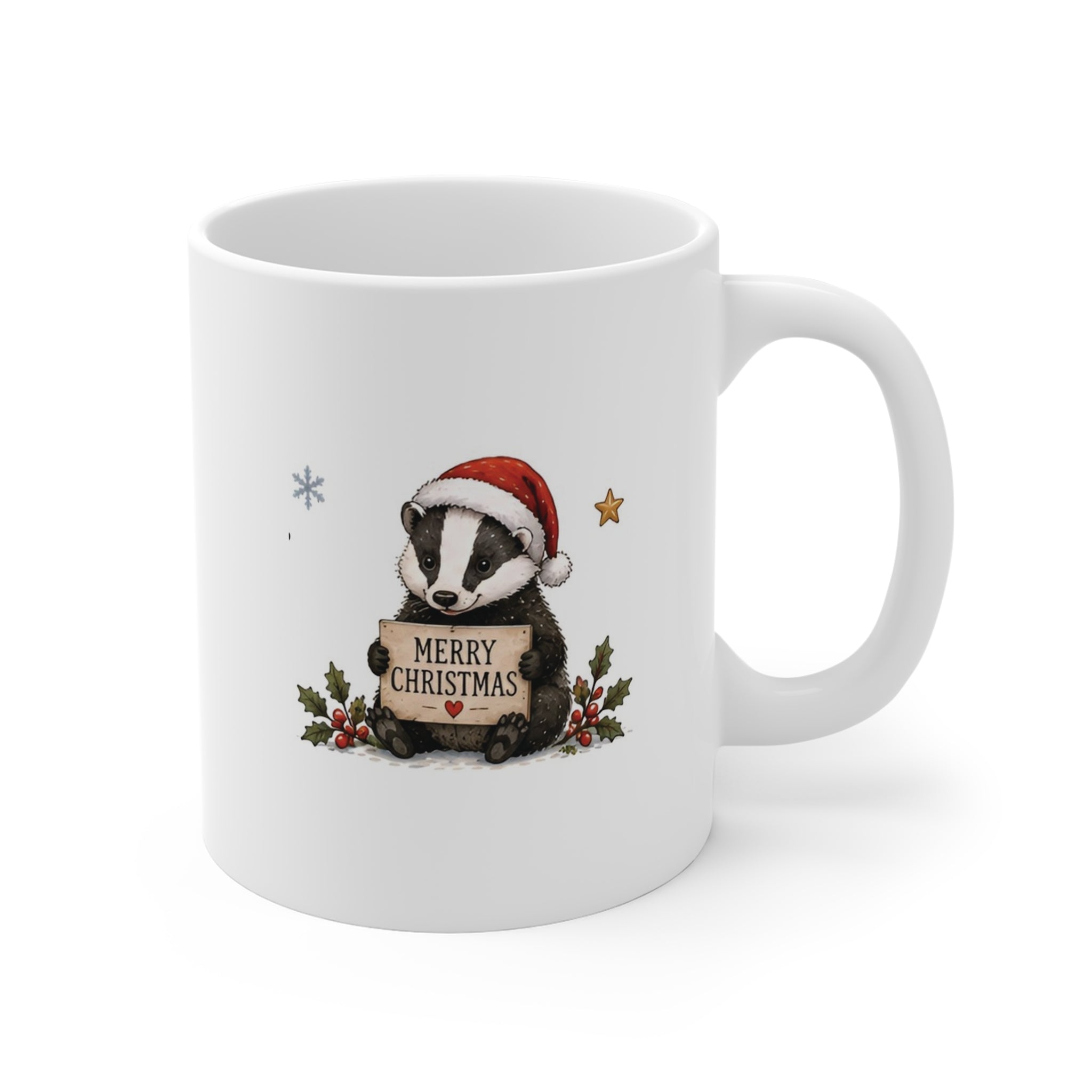 Ceramic Mug - Christmas Woodland Badger