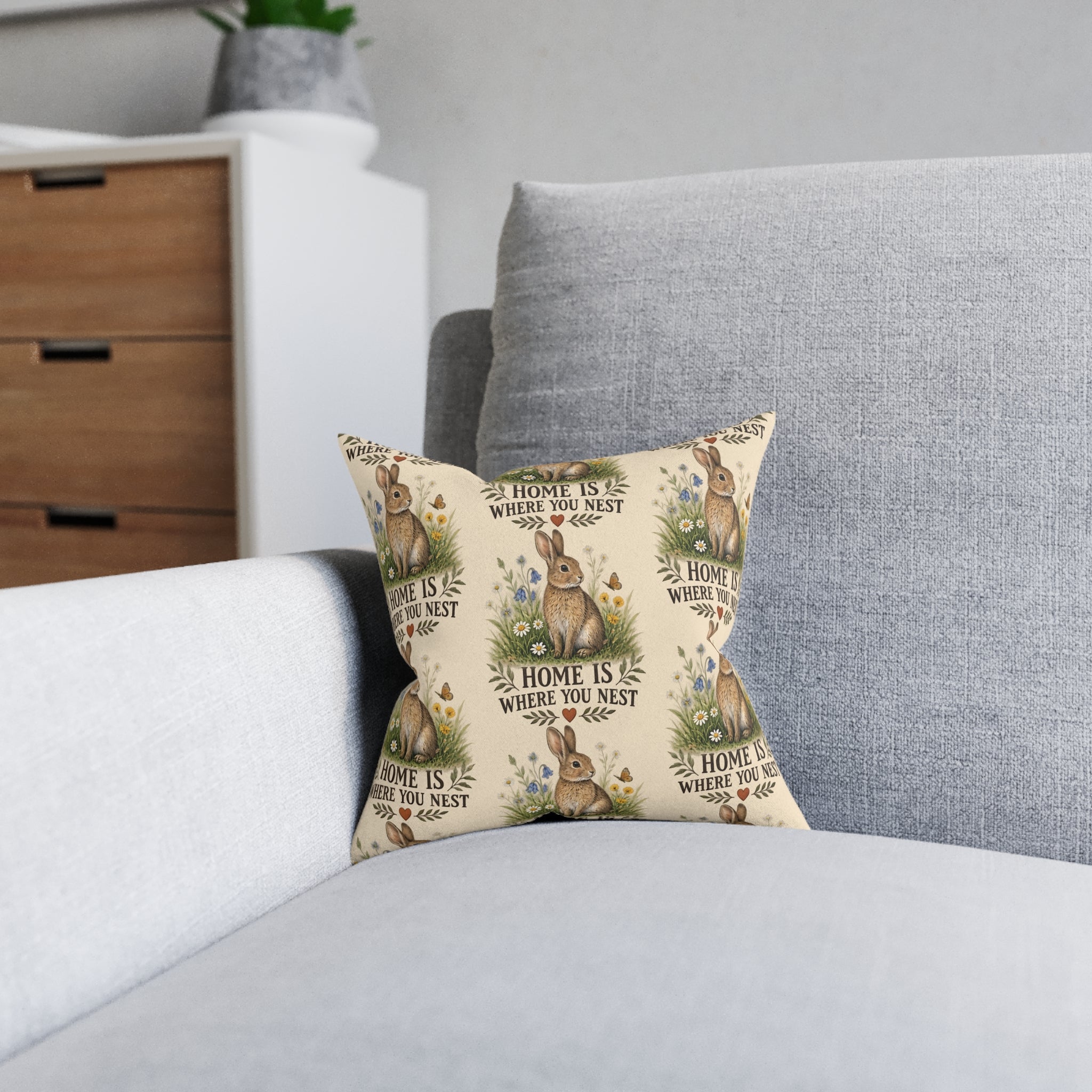 Square Cushion – Home Is Where You Nest | Bird Lover Cushion