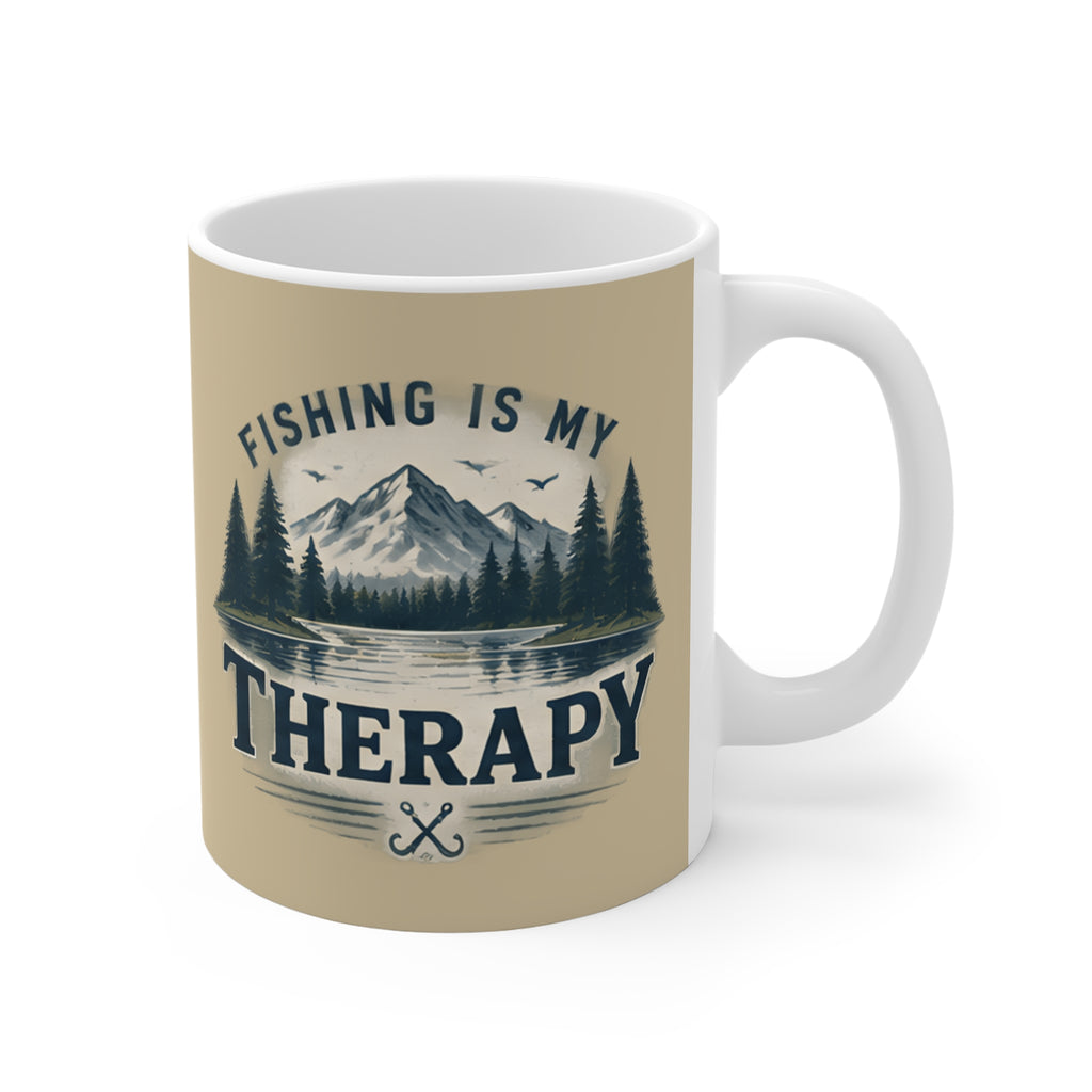 Ceramic Mug – Fishing Is My Therapy | Fishing Lover Mug